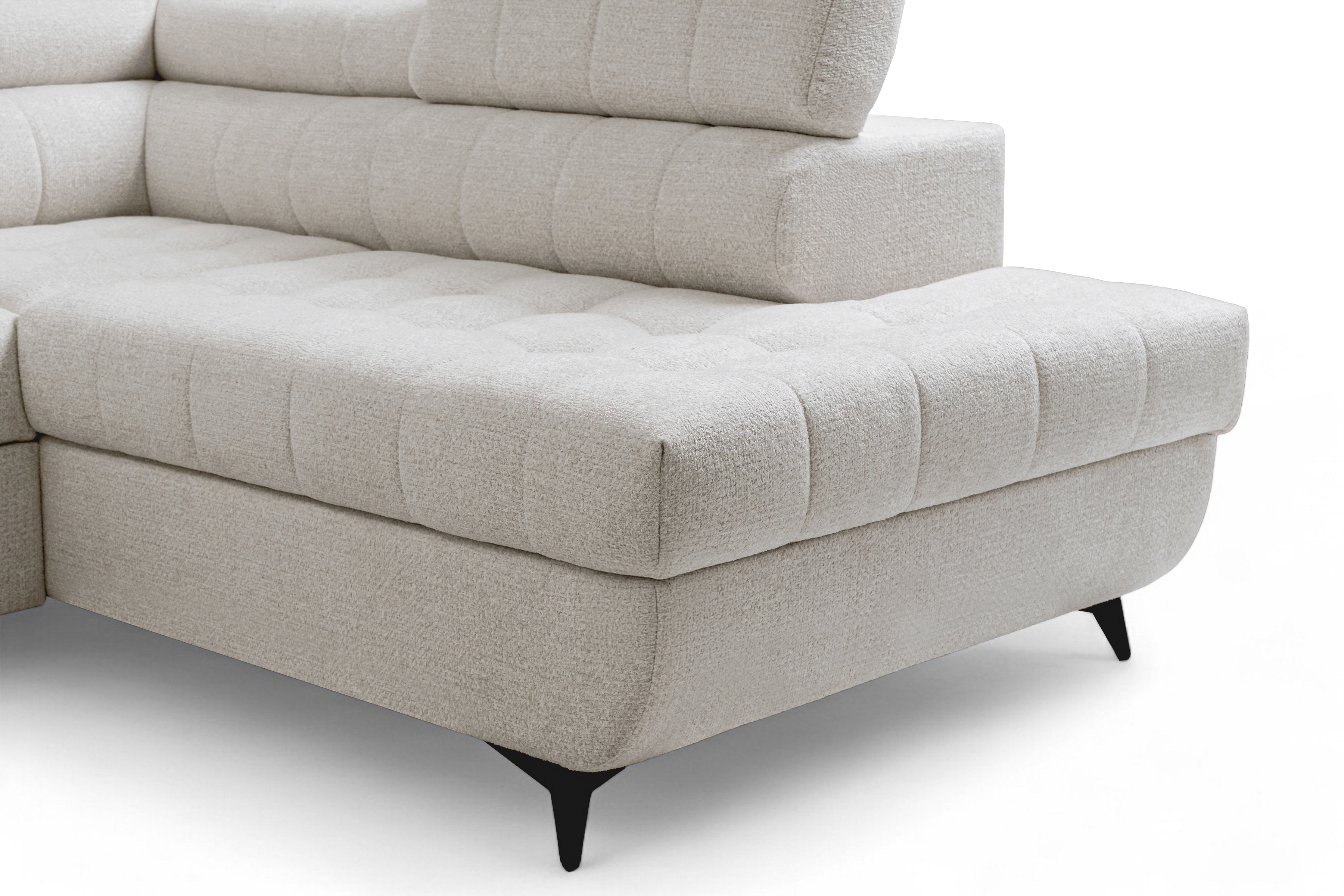 Rozkládací rohová sedací souprava Nardo L pravá - béžová Taro 04 Rohová sedací souprava Nardo L rozkládací pravá - béžová šenil latwoczyszczacy Taro 04 