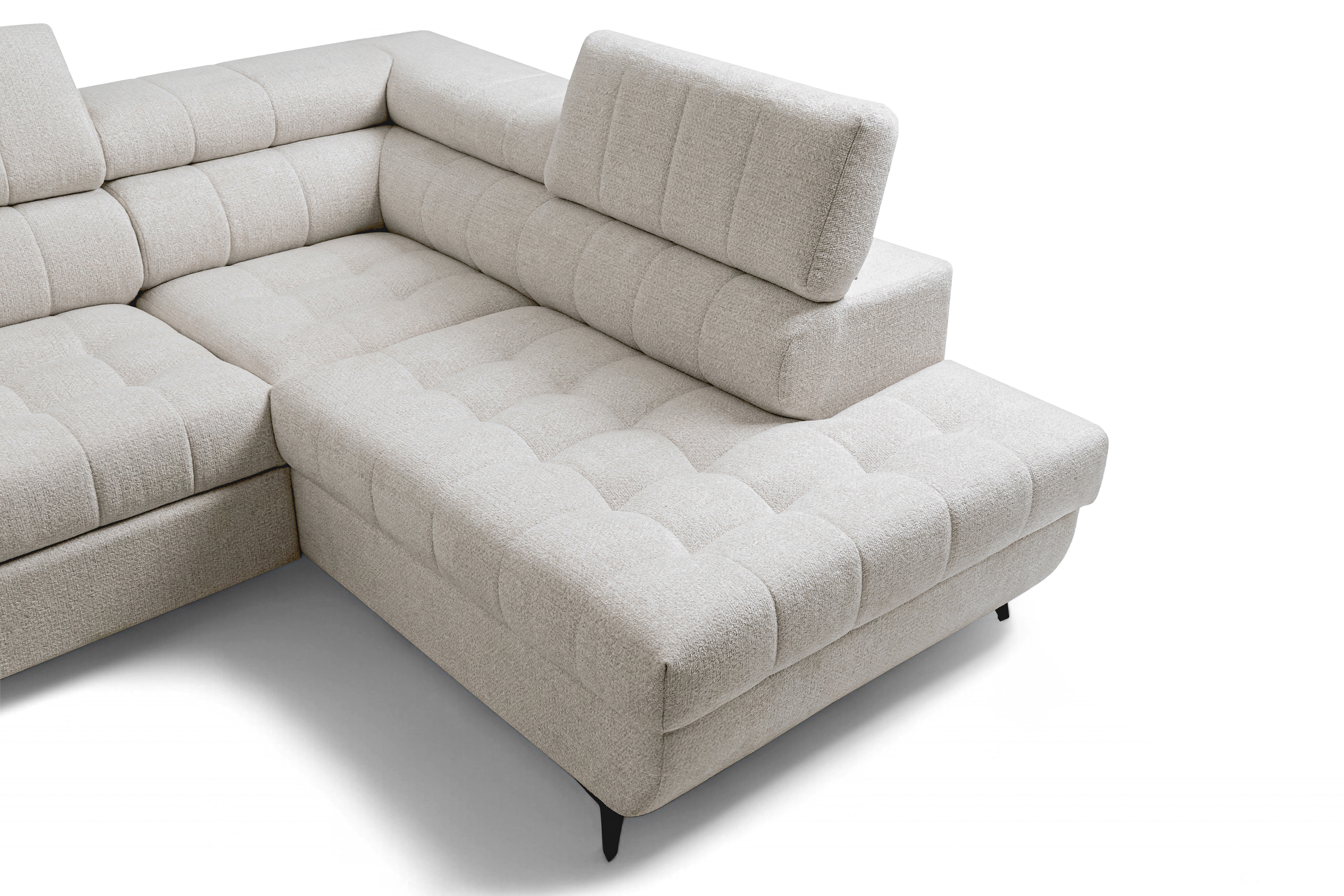 Rozkládací rohová sedací souprava Nardo L pravá - béžová Taro 04 Rohová sedací souprava Nardo L rozkládací pravá - béžová šenil latwoczyszczacy Taro 04 