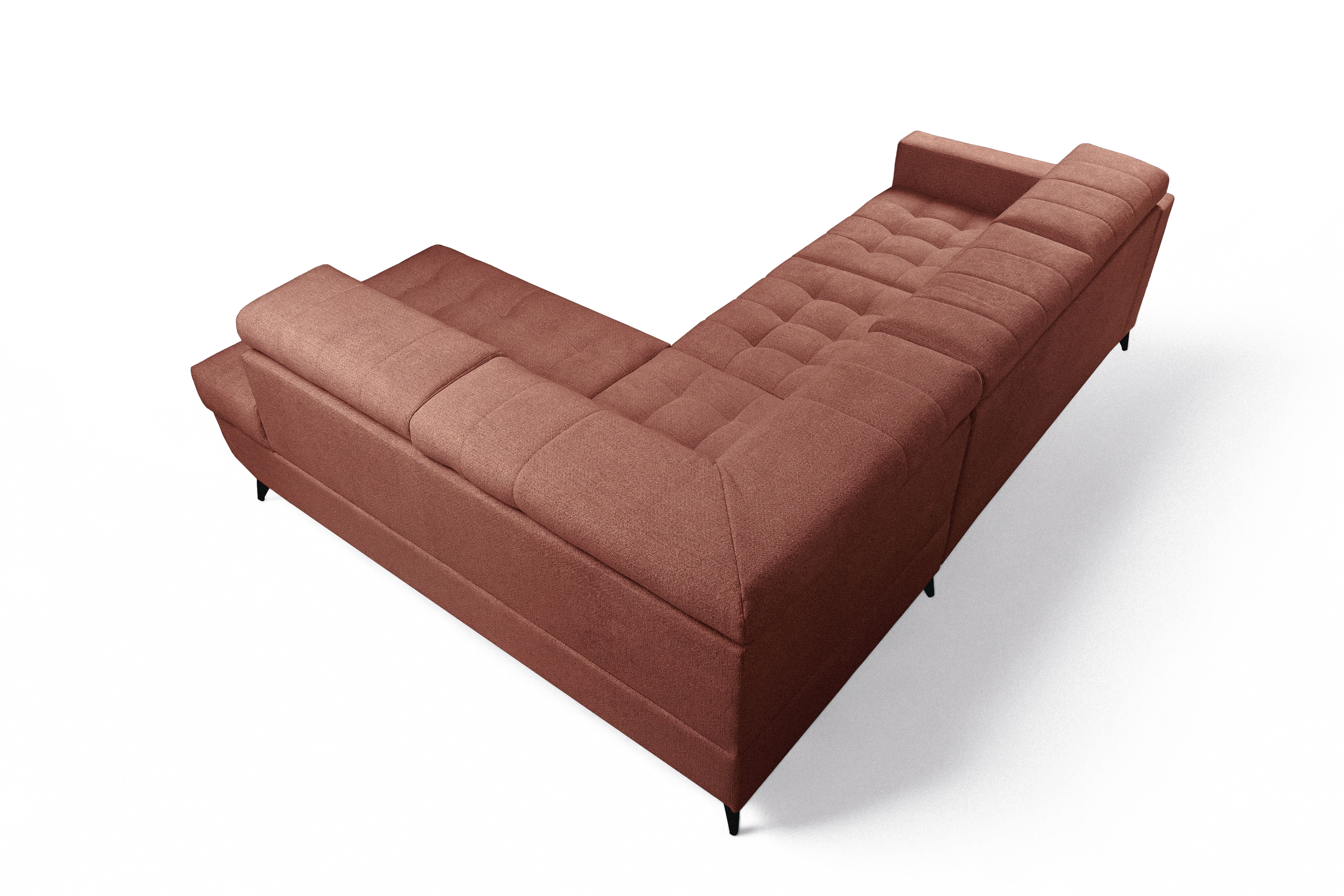 Rozkládací rohová sedací souprava Nardo L pravá - hnědá Taro 57 Rohová sedací souprava Nardo L rozkládací pravá - hnědá šenil latwoczyszczacy Taro 57