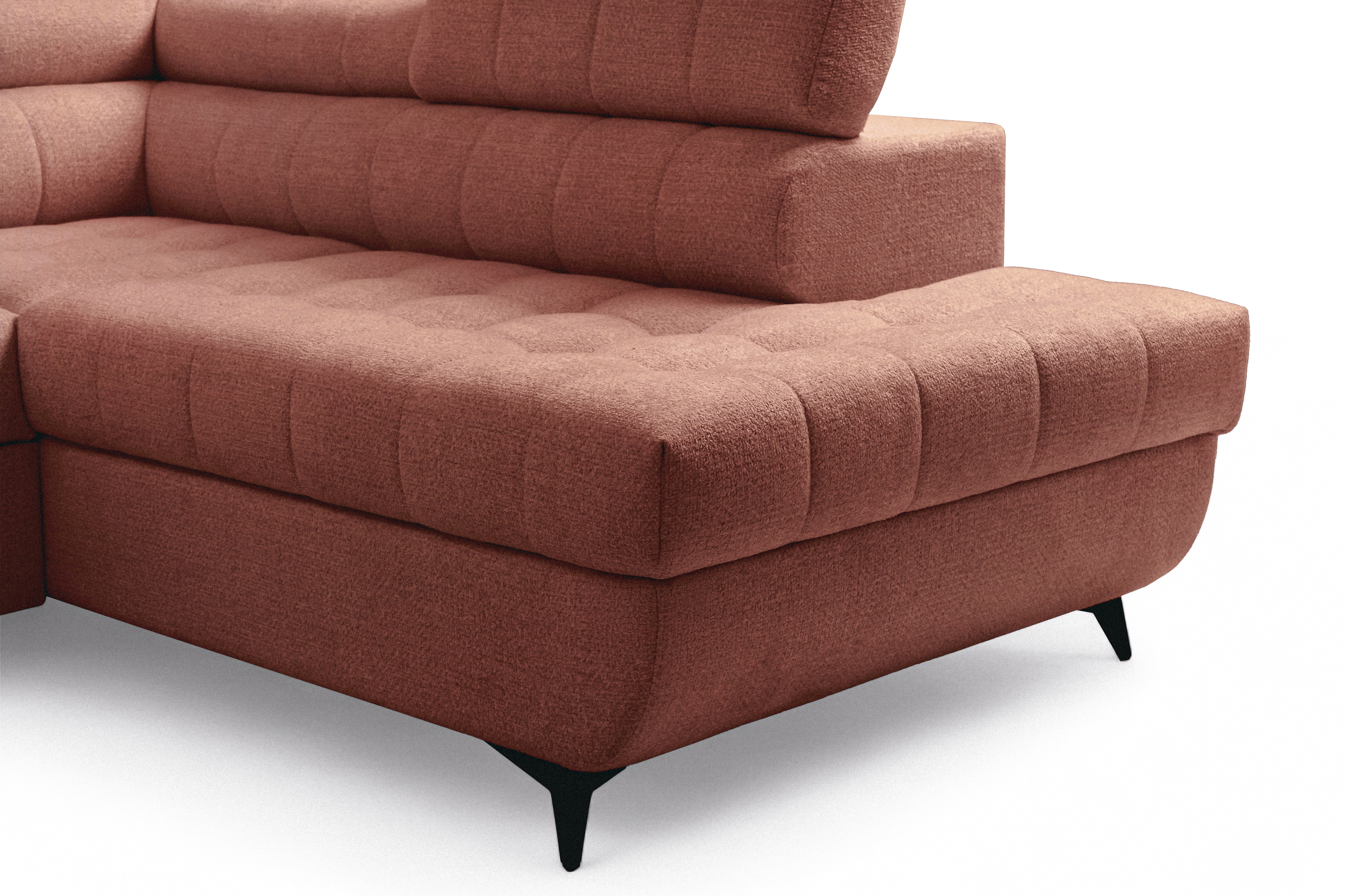 Rozkládací rohová sedací souprava Nardo L pravá - hnědá Taro 57 Rohová sedací souprava Nardo L rozkládací pravá - hnědá šenil latwoczyszczacy Taro 57