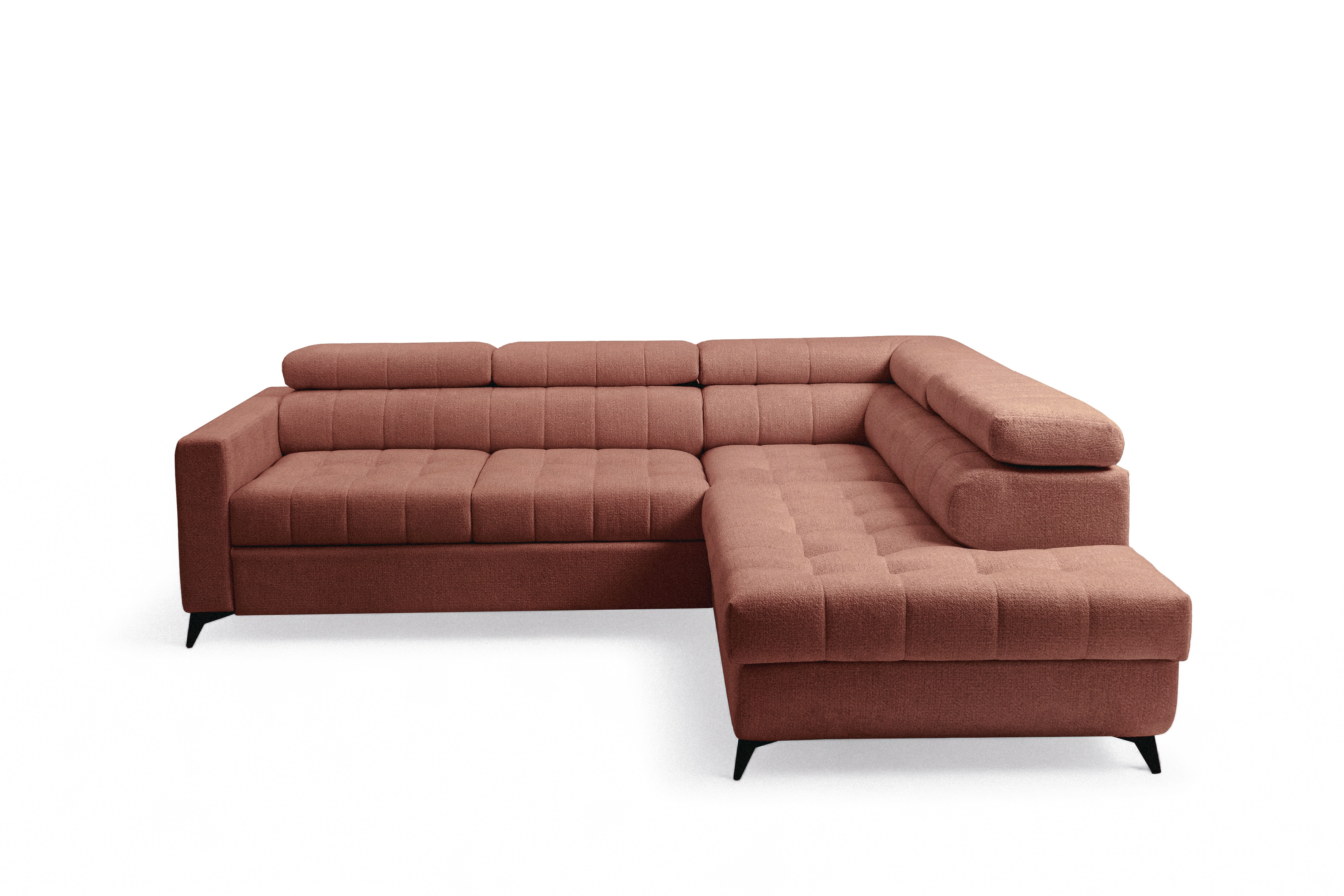 Rozkládací rohová sedací souprava Nardo L pravá - hnědá Taro 57 Rohová sedací souprava Nardo L rozkládací pravá - hnědá šenil latwoczyszczacy Taro 57