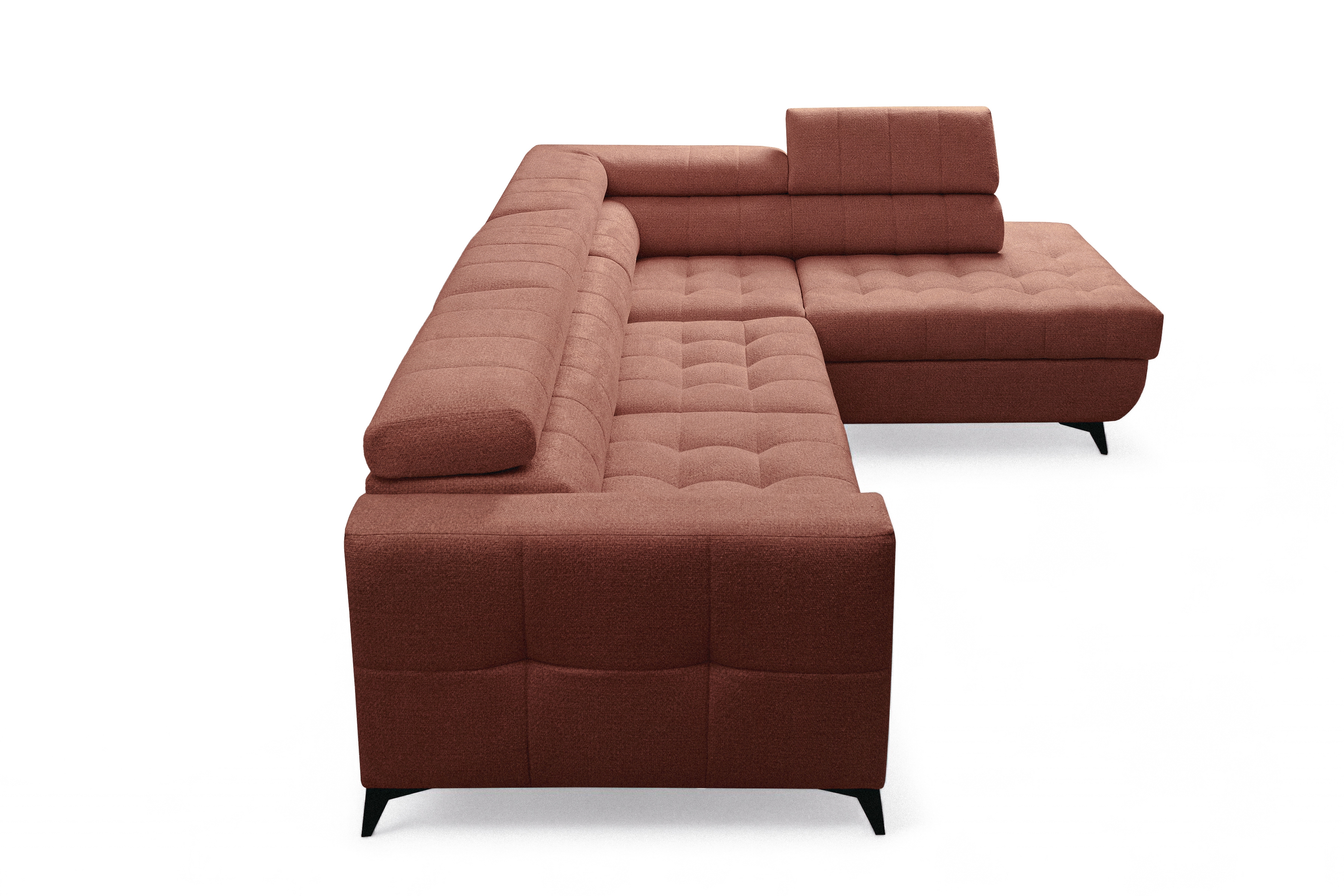 Rozkládací rohová sedací souprava Nardo L pravá - hnědá Taro 57 Rohová sedací souprava Nardo L rozkládací pravá - hnědá šenil latwoczyszczacy Taro 57