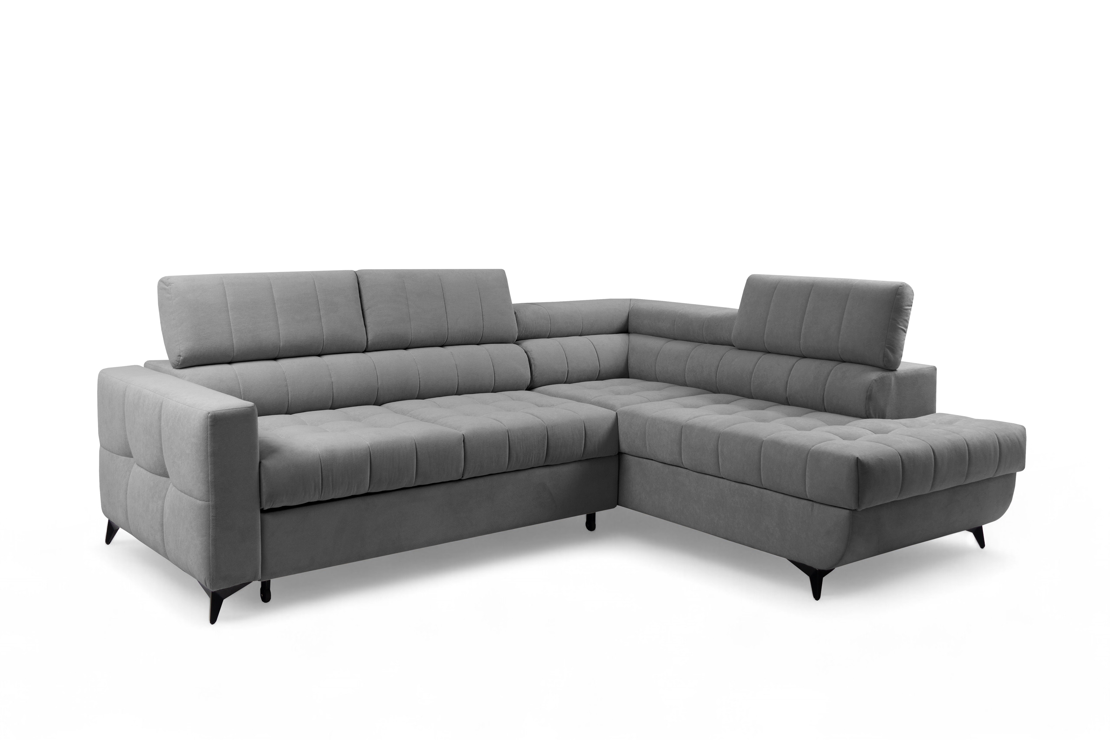 Rozkládací rohová sedací souprava Nardo L pravá - šedá Pretty 17 Rohová sedací souprava Nardo L rozkládací pravá - šedá plusz Pretty 17