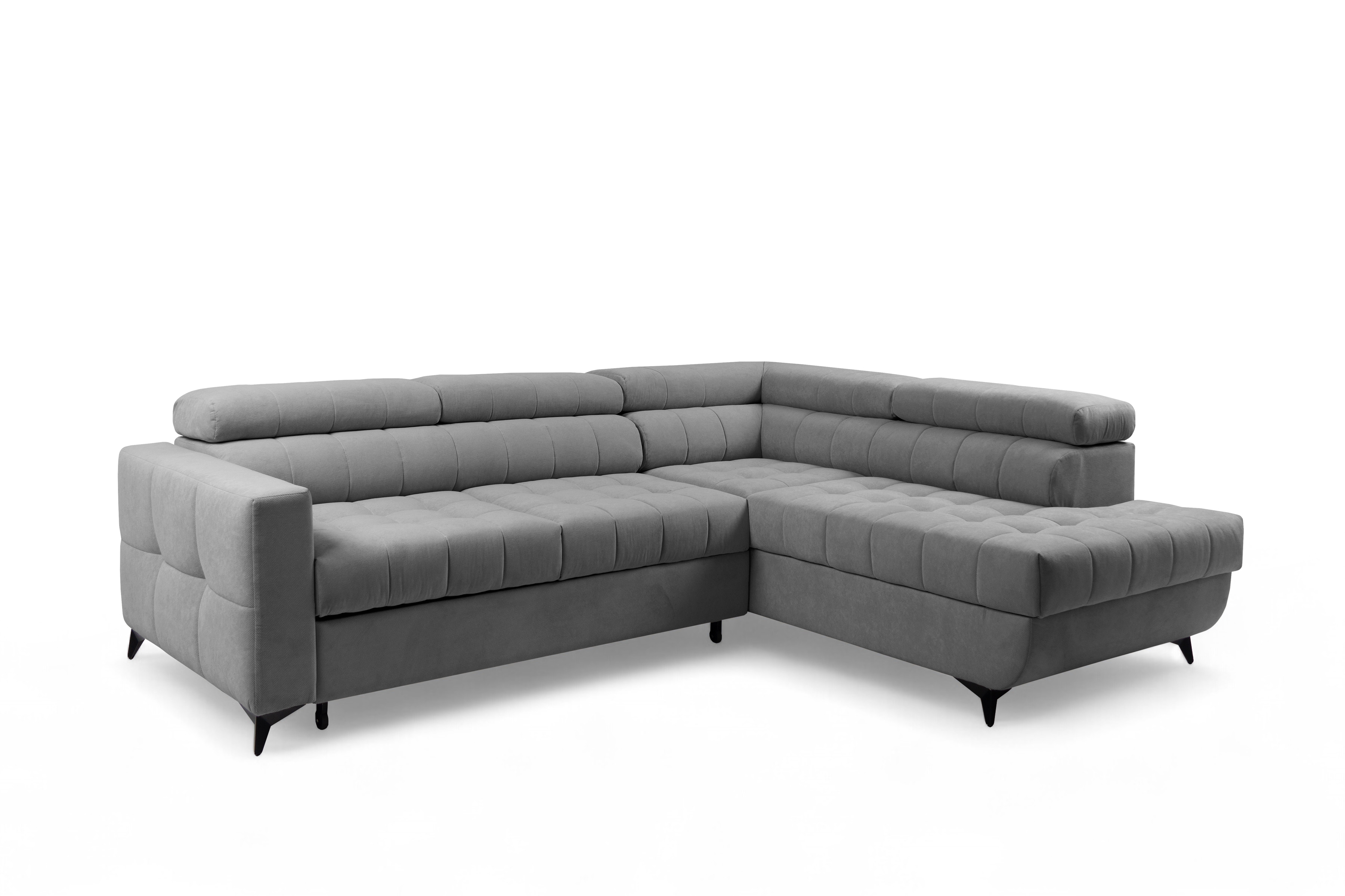 Rozkládací rohová sedací souprava Nardo L pravá - šedá Pretty 17 Rohová sedací souprava Nardo L rozkládací pravá - šedá plusz Pretty 17