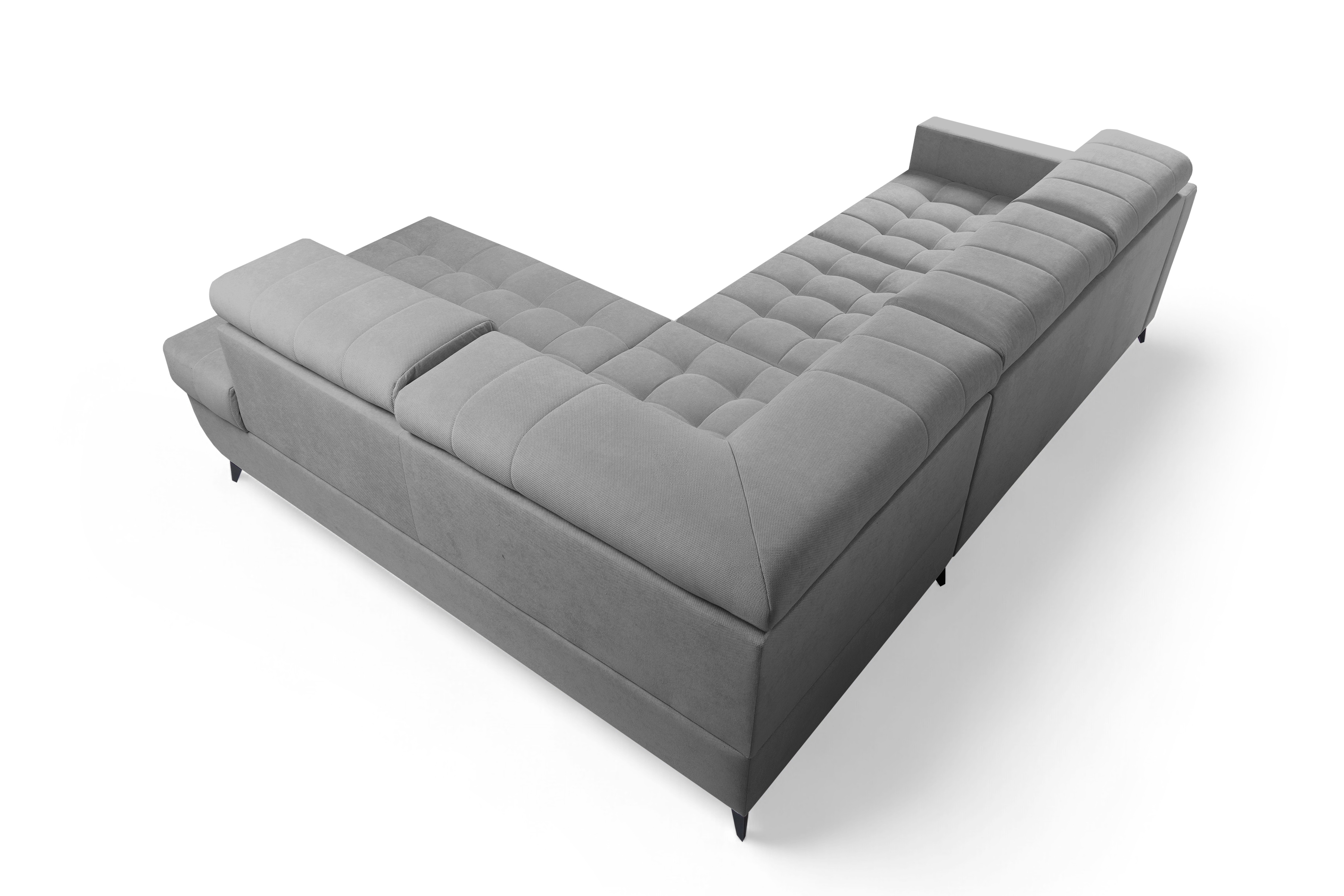 Rozkládací rohová sedací souprava Nardo L pravá - šedá Pretty 17 Rohová sedací souprava Nardo L rozkládací pravá - šedá plusz Pretty 17