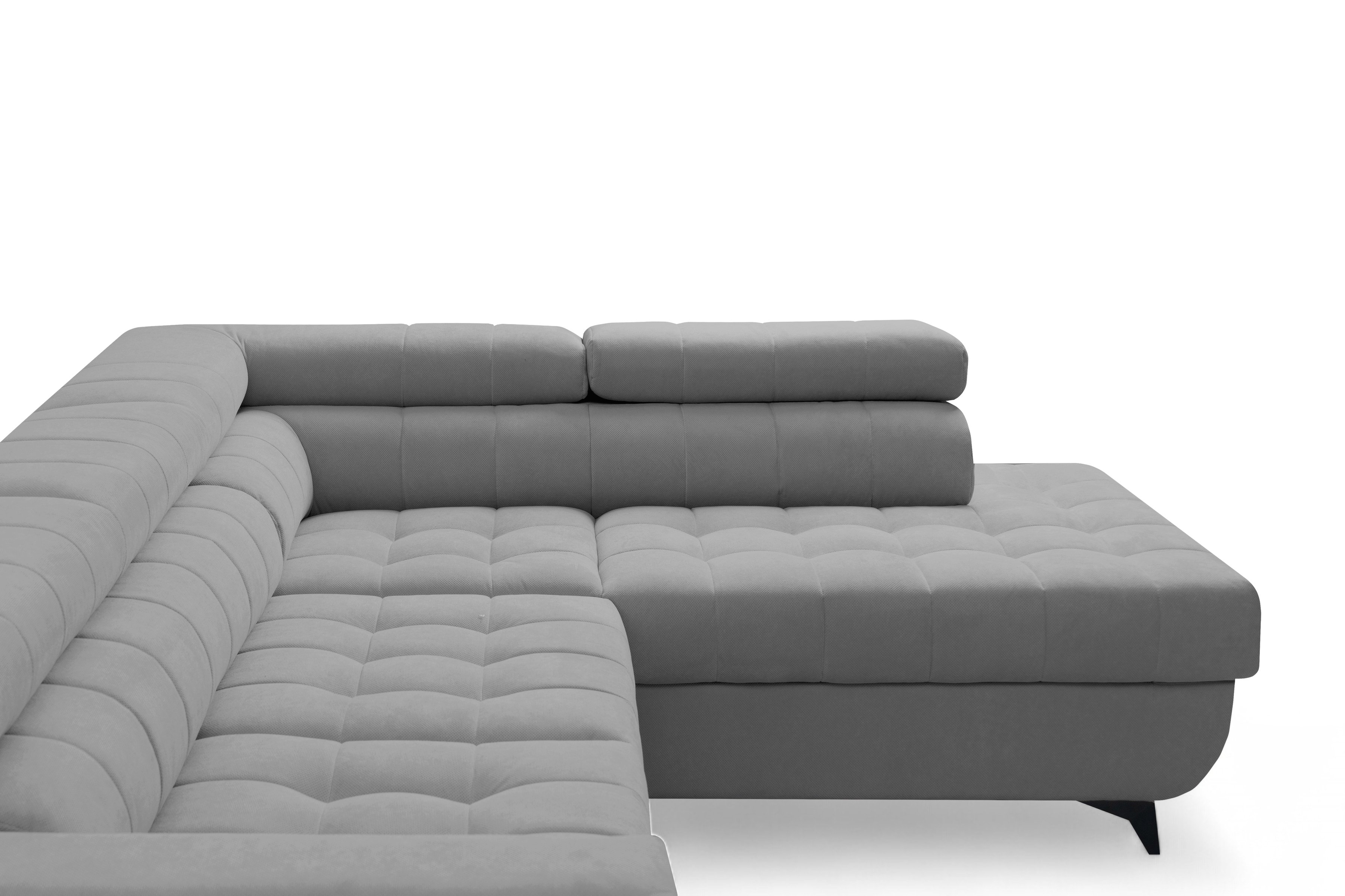 Rozkládací rohová sedací souprava Nardo L pravá - šedá Pretty 17 Rohová sedací souprava Nardo L rozkládací pravá - šedá plusz Pretty 17