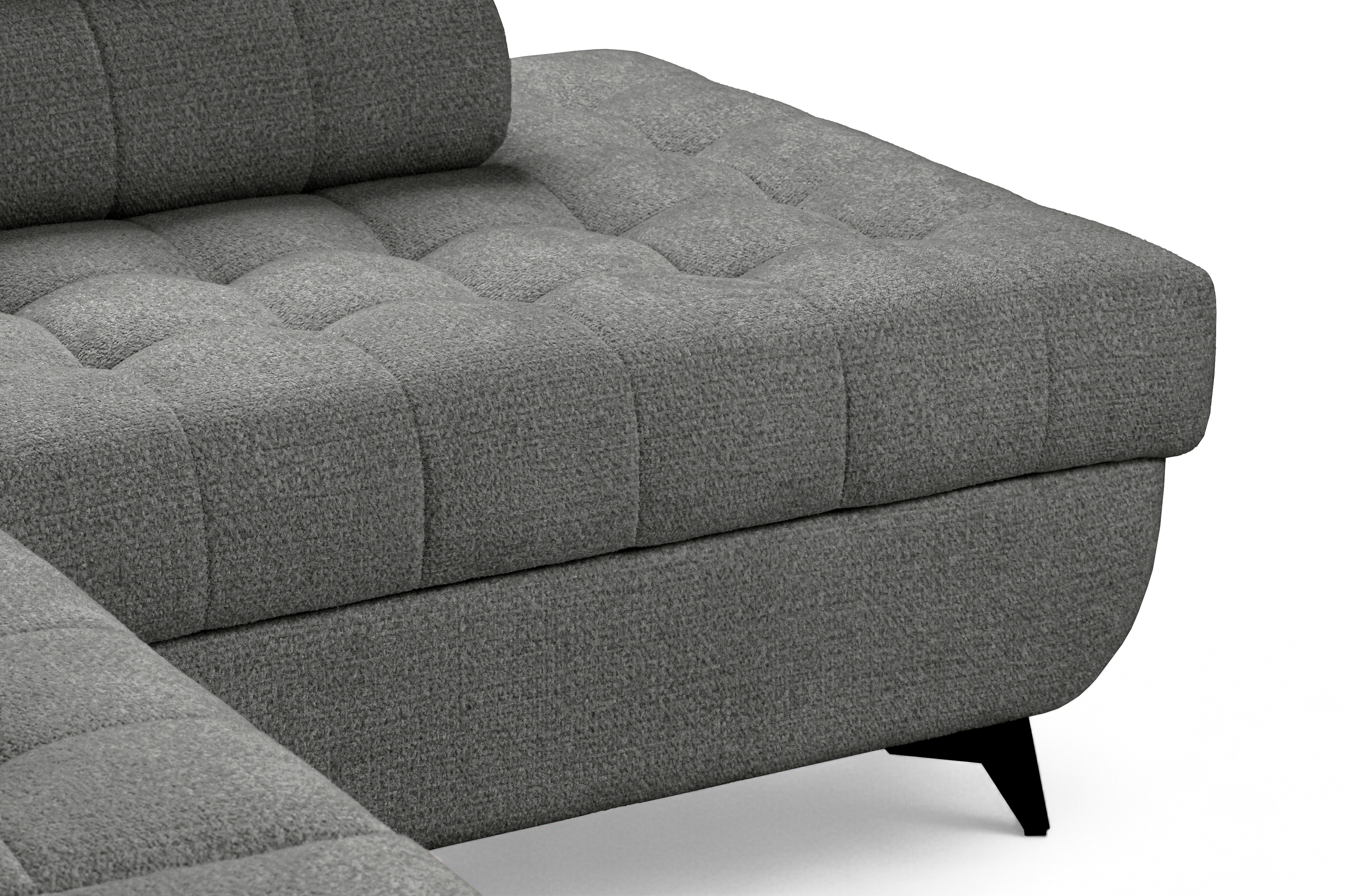 Rozkládací rohová sedací souprava Nardo L pravá - šedá Taro 97 Rohová sedací souprava Nardo L rozkládací pravá - šedá šenil latwoczyszczacy Taro 97 