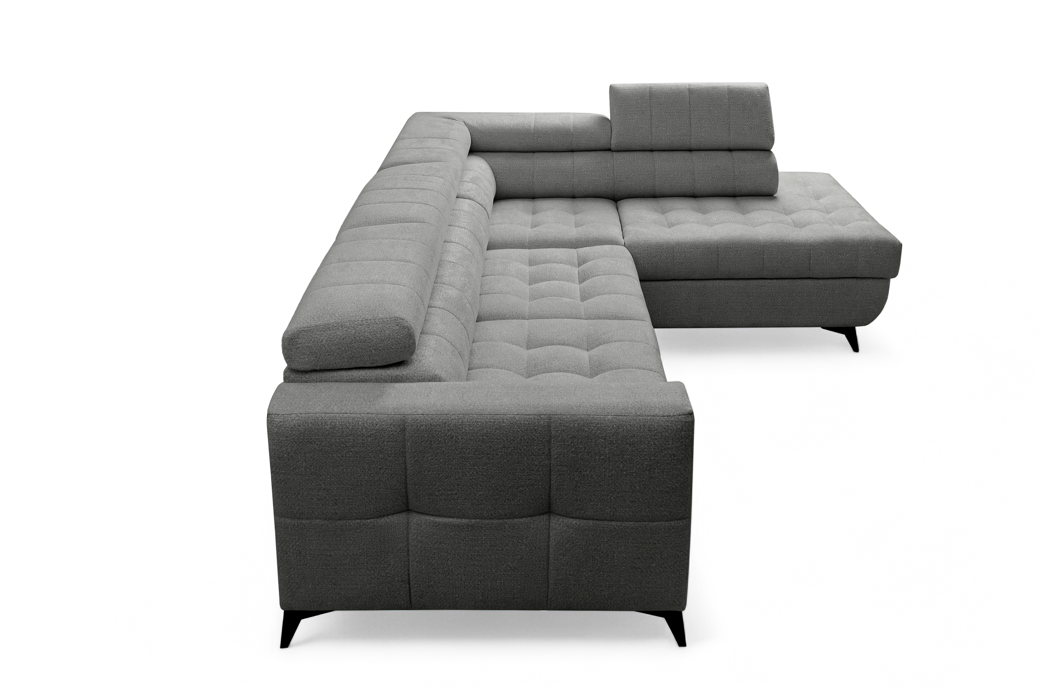 Rozkládací rohová sedací souprava Nardo L pravá - šedá Taro 97 Rohová sedací souprava Nardo L rozkládací pravá - šedá šenil latwoczyszczacy Taro 97 