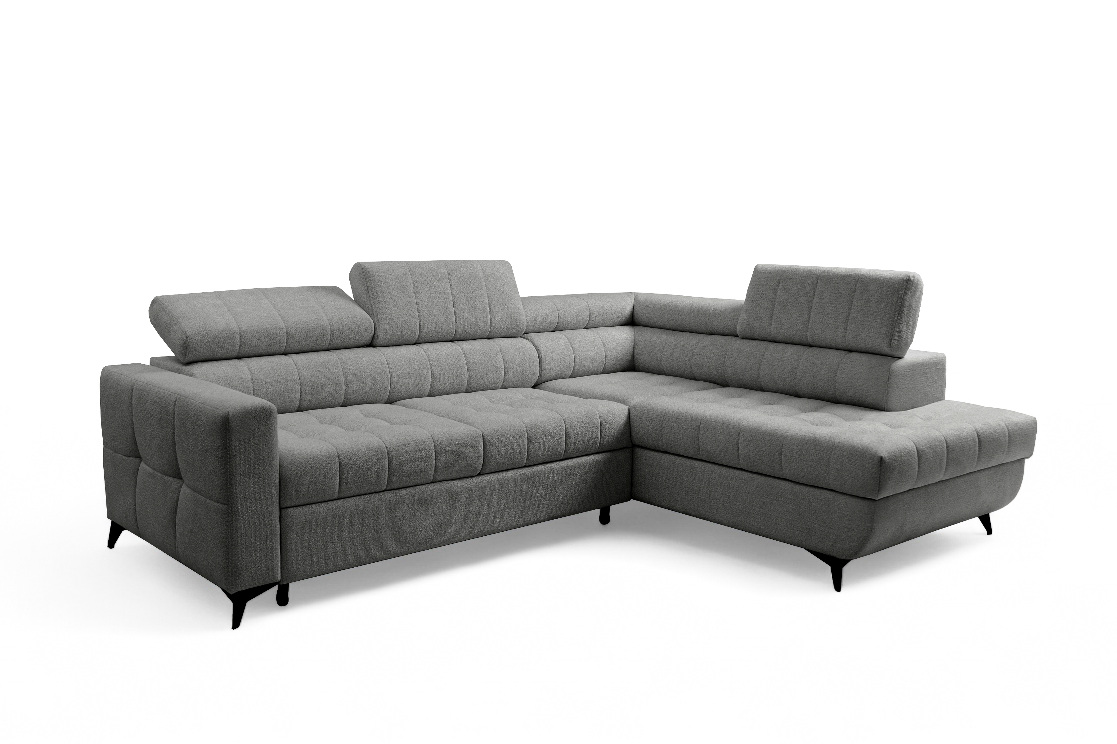 Rozkládací rohová sedací souprava Nardo L pravá - šedá Taro 97 Rohová sedací souprava Nardo L rozkládací pravá - šedá šenil latwoczyszczacy Taro 97 