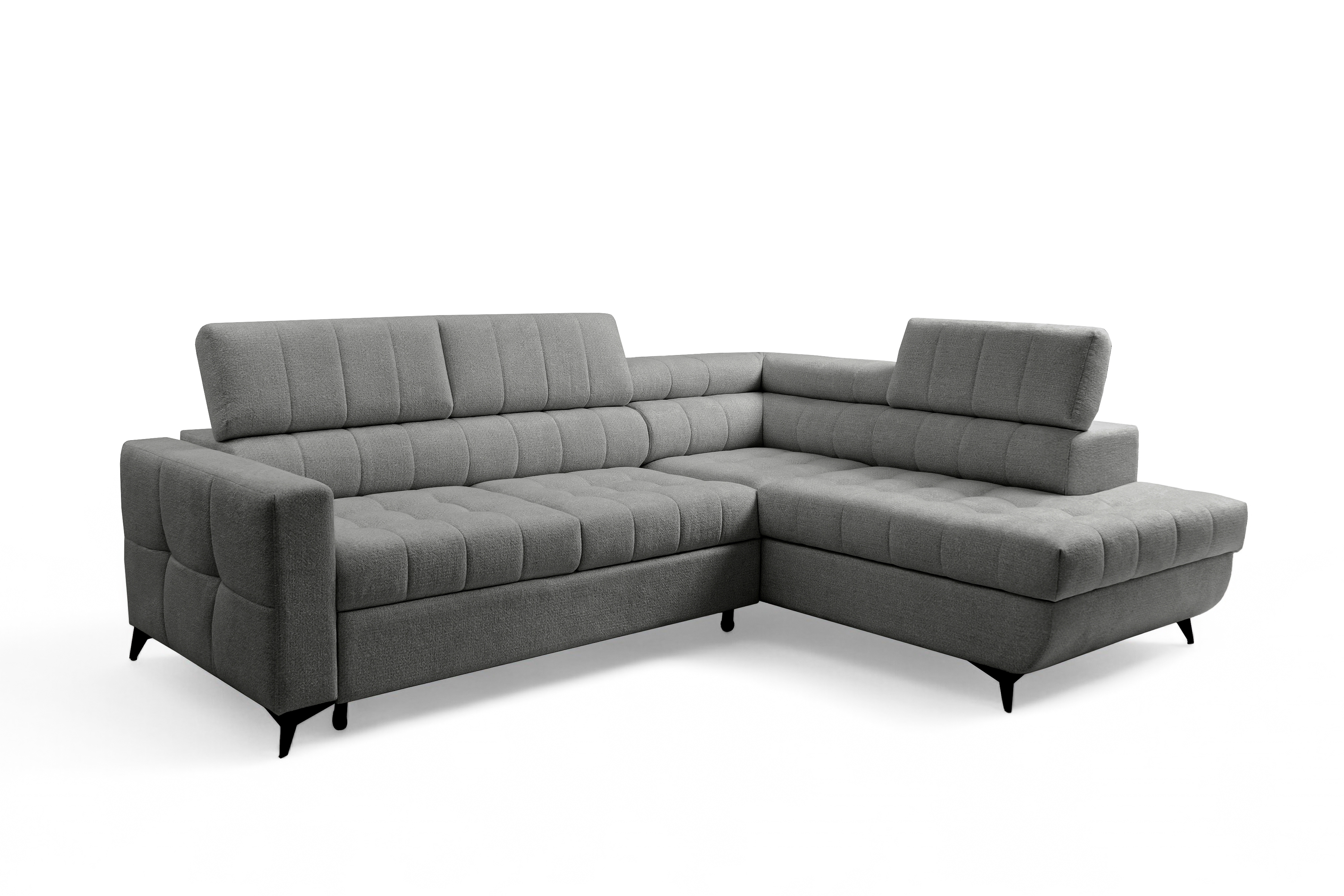 Rozkládací rohová sedací souprava Nardo L pravá - šedá Taro 97 Rohová sedací souprava Nardo L rozkládací pravá - šedá šenil latwoczyszczacy Taro 97 