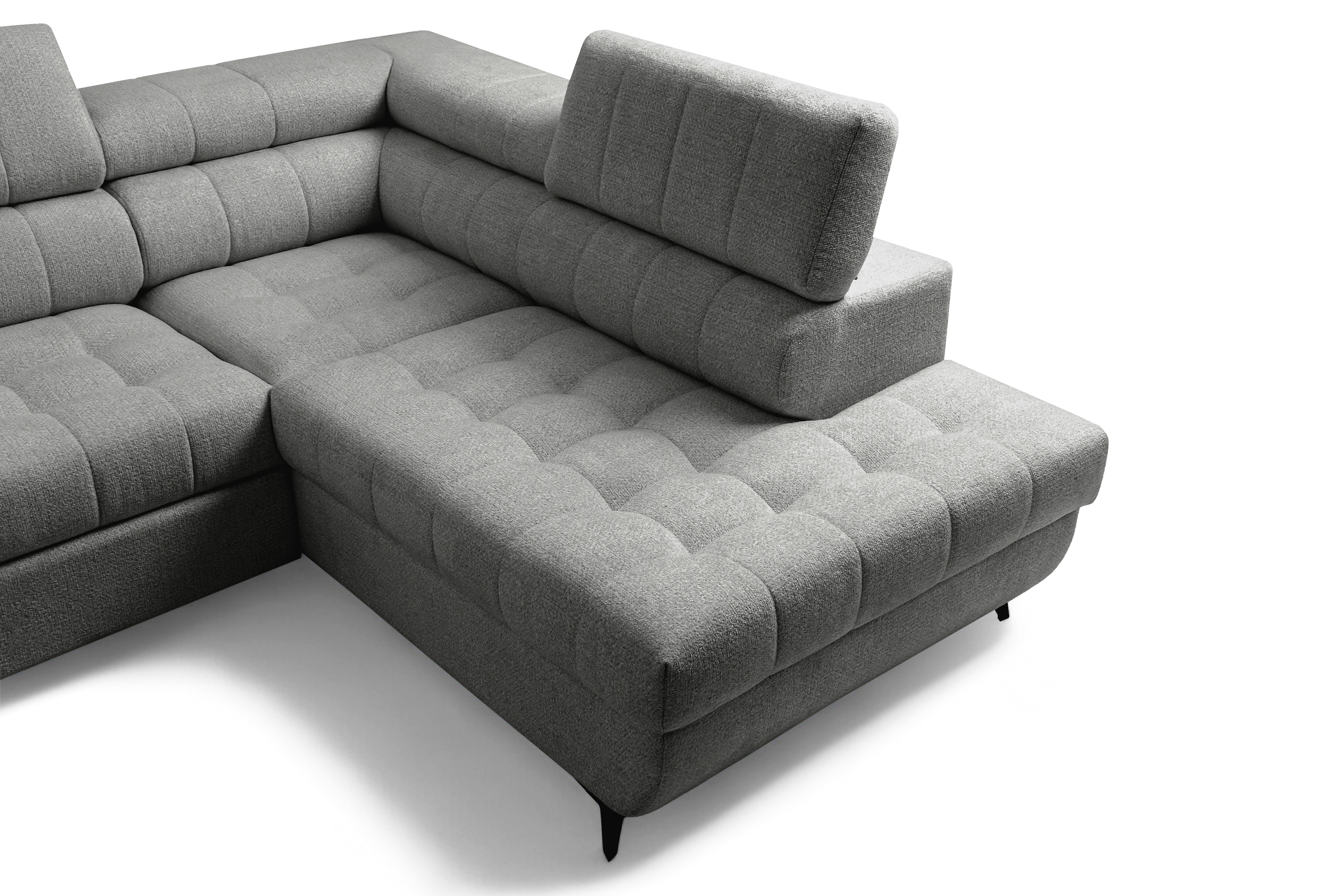 Rozkládací rohová sedací souprava Nardo L pravá - šedá Taro 97 Rohová sedací souprava Nardo L rozkládací pravá - šedá šenil latwoczyszczacy Taro 97 