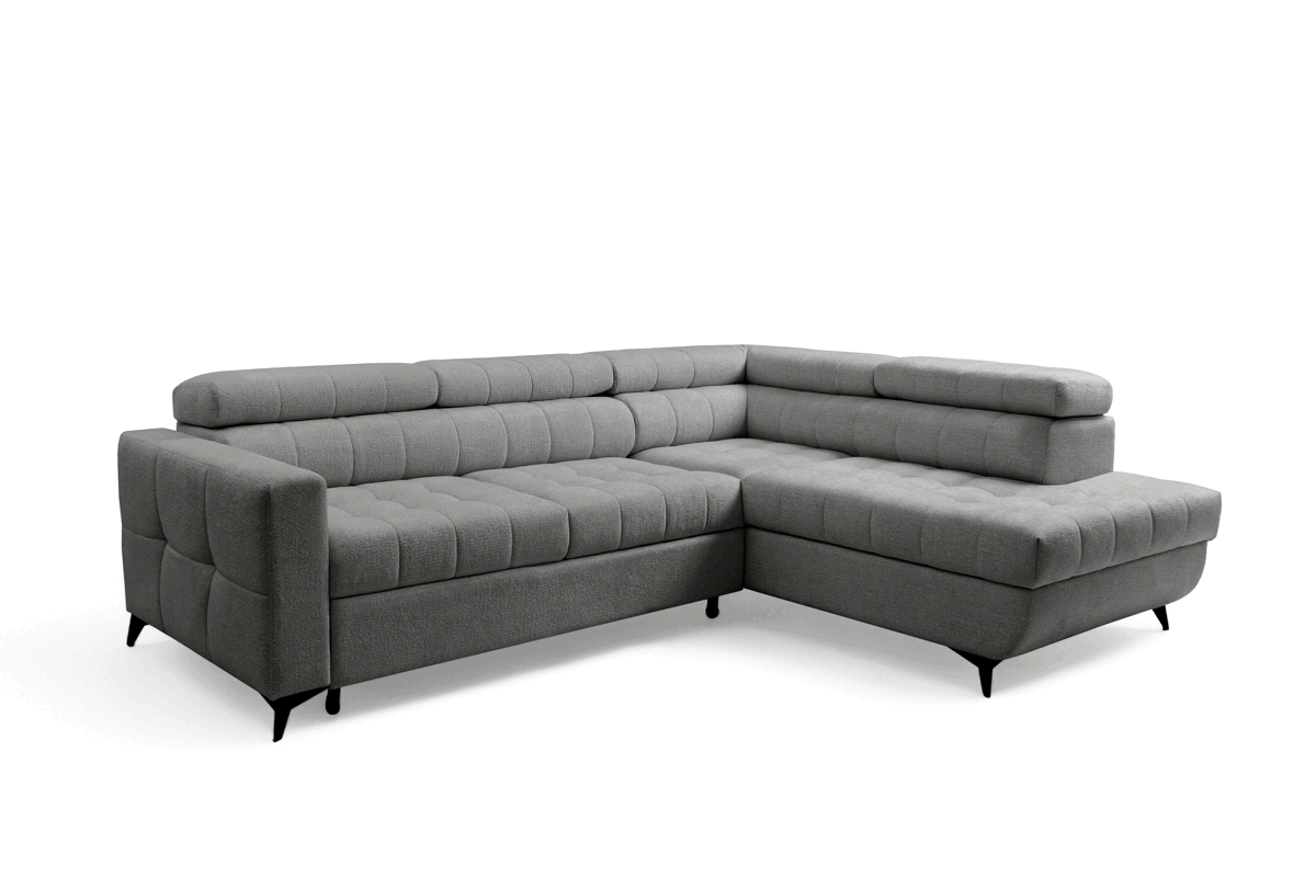 Rozkládací rohová sedací souprava Nardo L pravá - šedá Taro 97 Rohová sedací souprava Nardo L rozkládací pravá - šedá šenil latwoczyszczacy Taro 97 