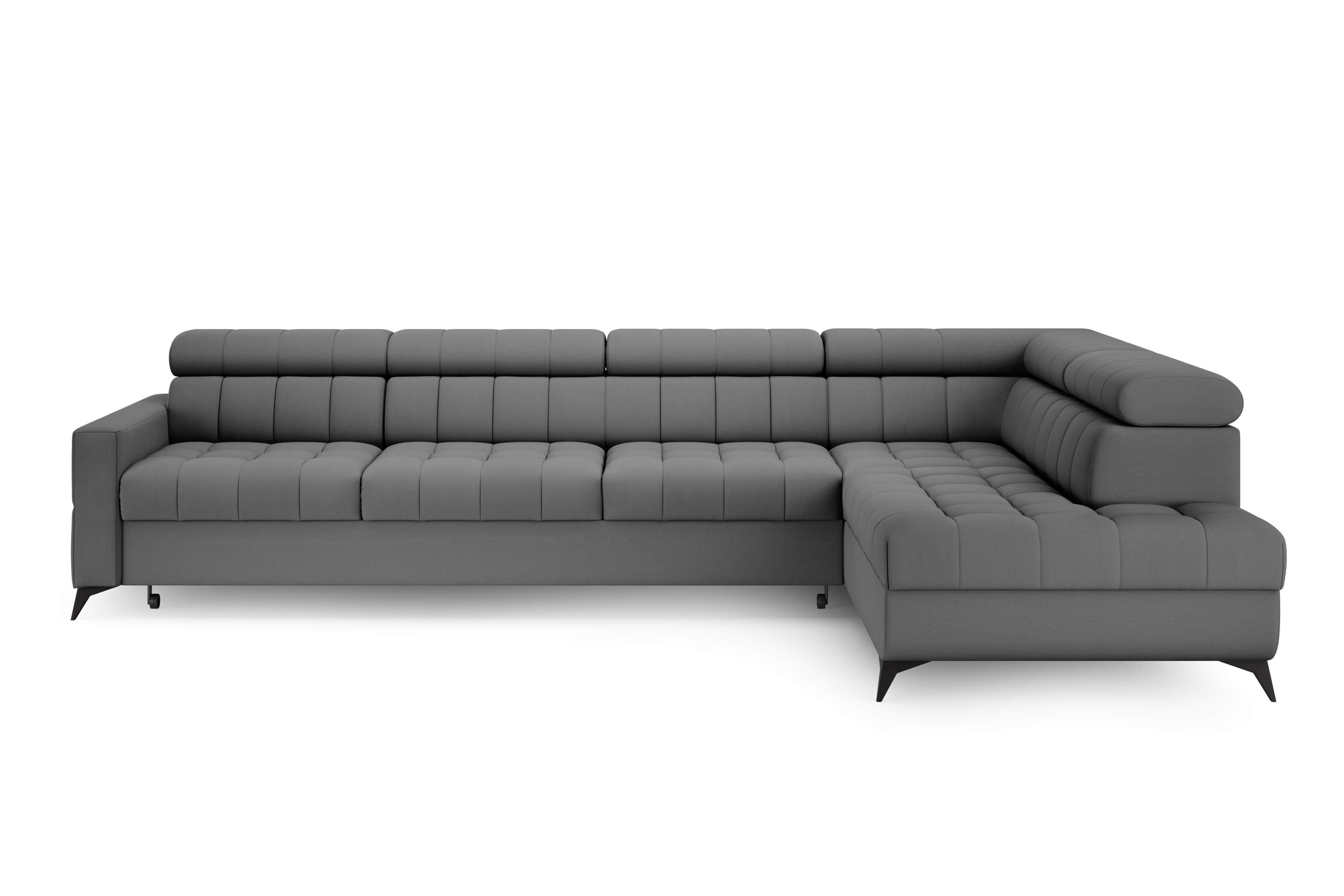 Rozkládací rohová sedací souprava Nardo Maxi pravá - šedá Pretty 17 Rohová sedací souprava Nardo Maxi rozkládací pravá - šedá plusz Pretty 17