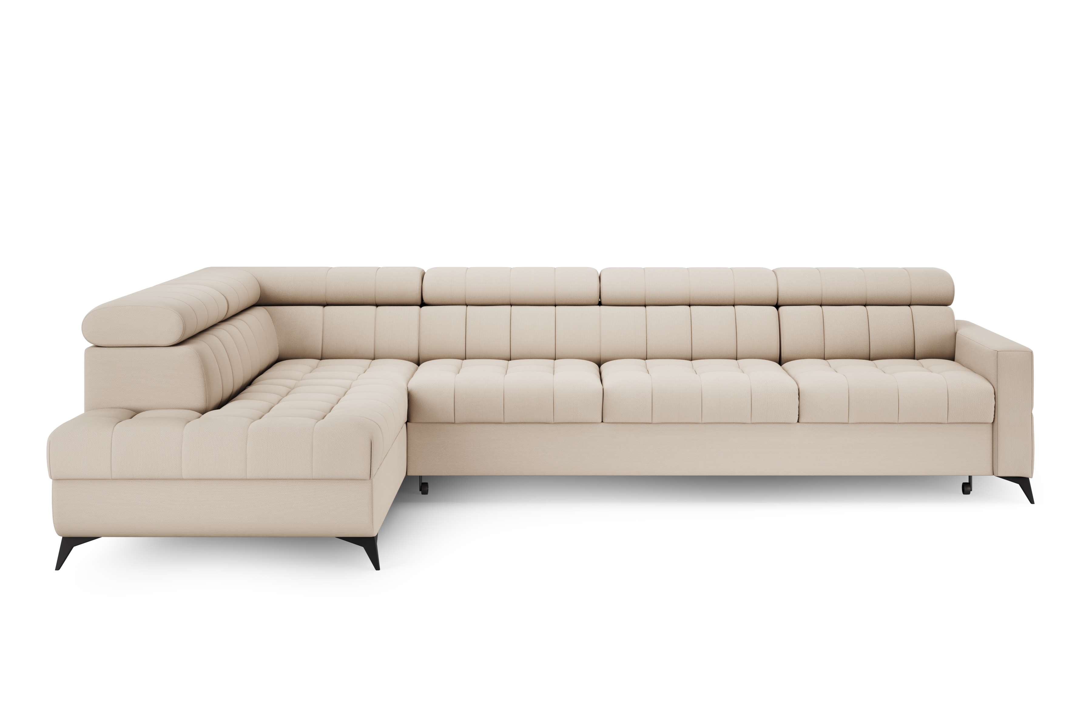 Rozkládací rohová sedací souprava Nardo Maxi levá - béžová Pretty 03 Rohová sedací souprava Nardo Maxi rozkládací levá - béžová plusz Pretty 03 