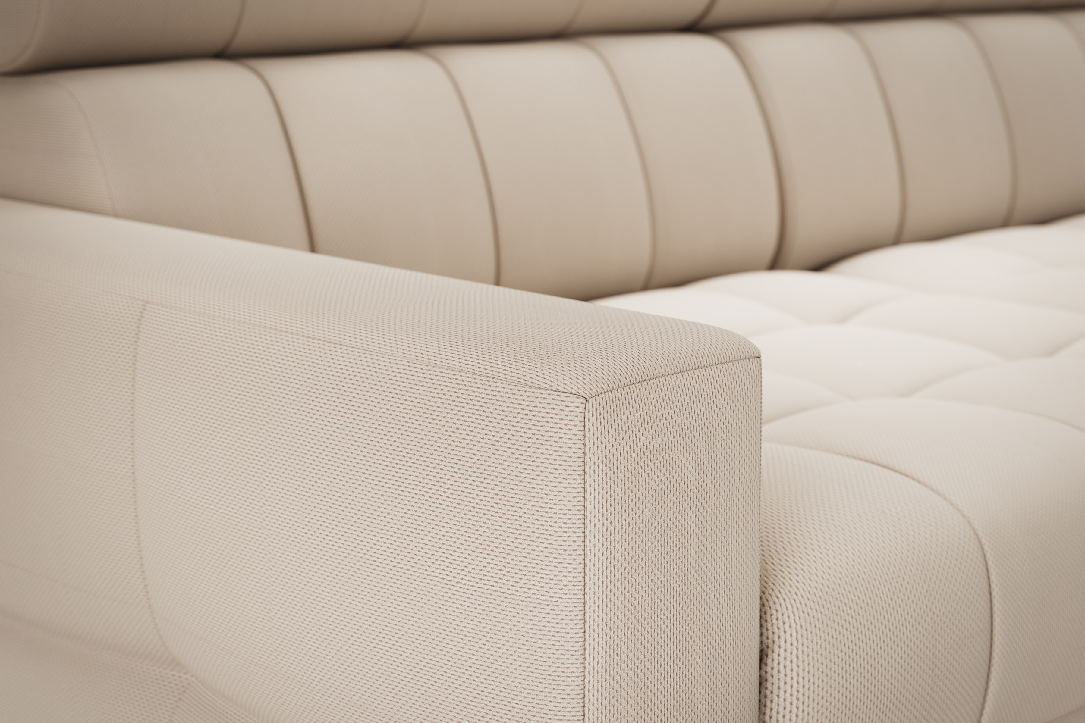 Rozkládací rohová sedací souprava Nardo Maxi levá - béžová Pretty 03 Rohová sedací souprava Nardo Maxi rozkládací levá - béžová plusz Pretty 03 