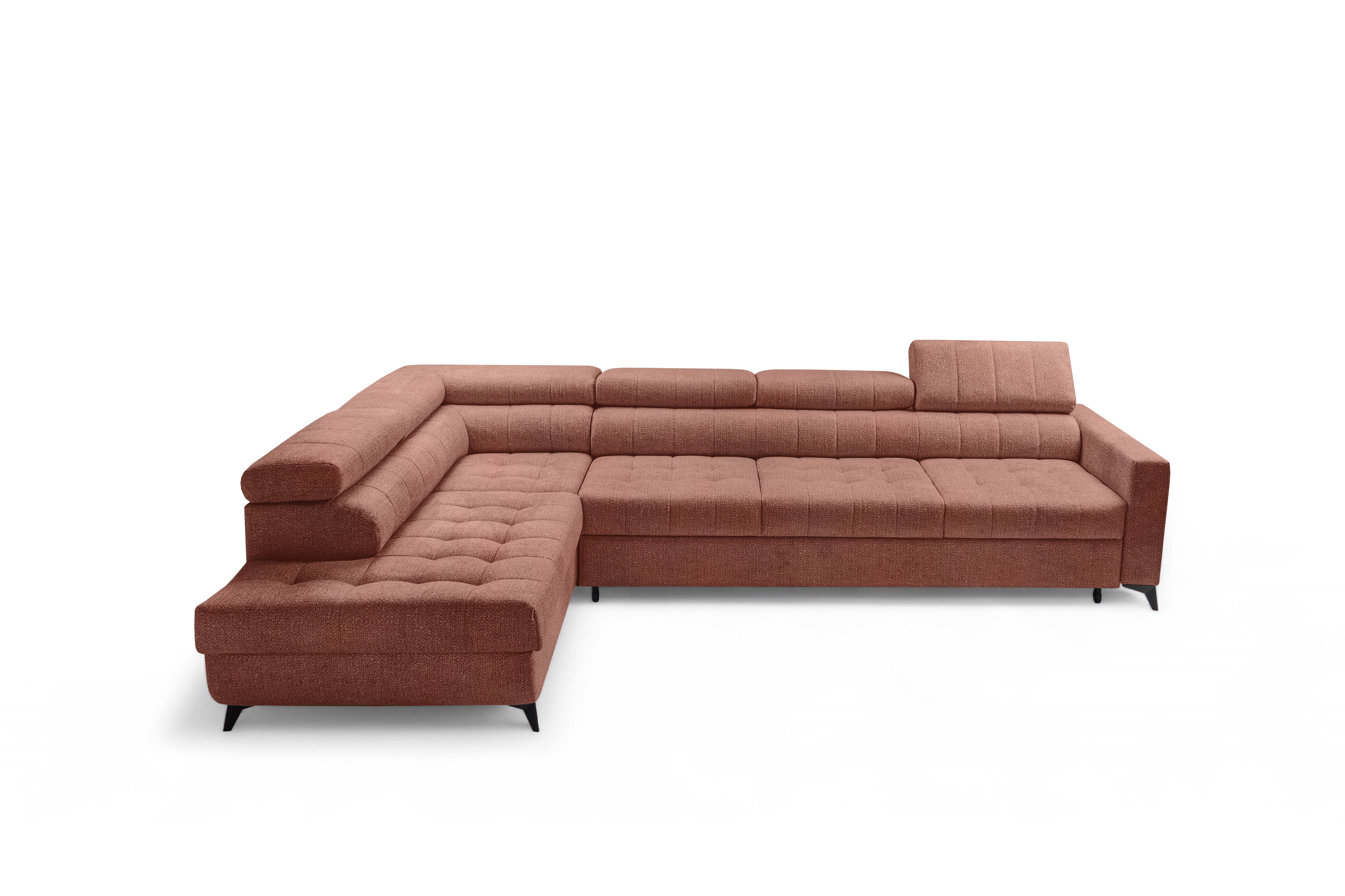 Rozkládací rohová sedací souprava Nardo Maxi levá - hnědá Taro 57 Rohová sedací souprava Nardo Maxi rozkládací levá - hnědá šenil latwoczyszczacy Taro 57