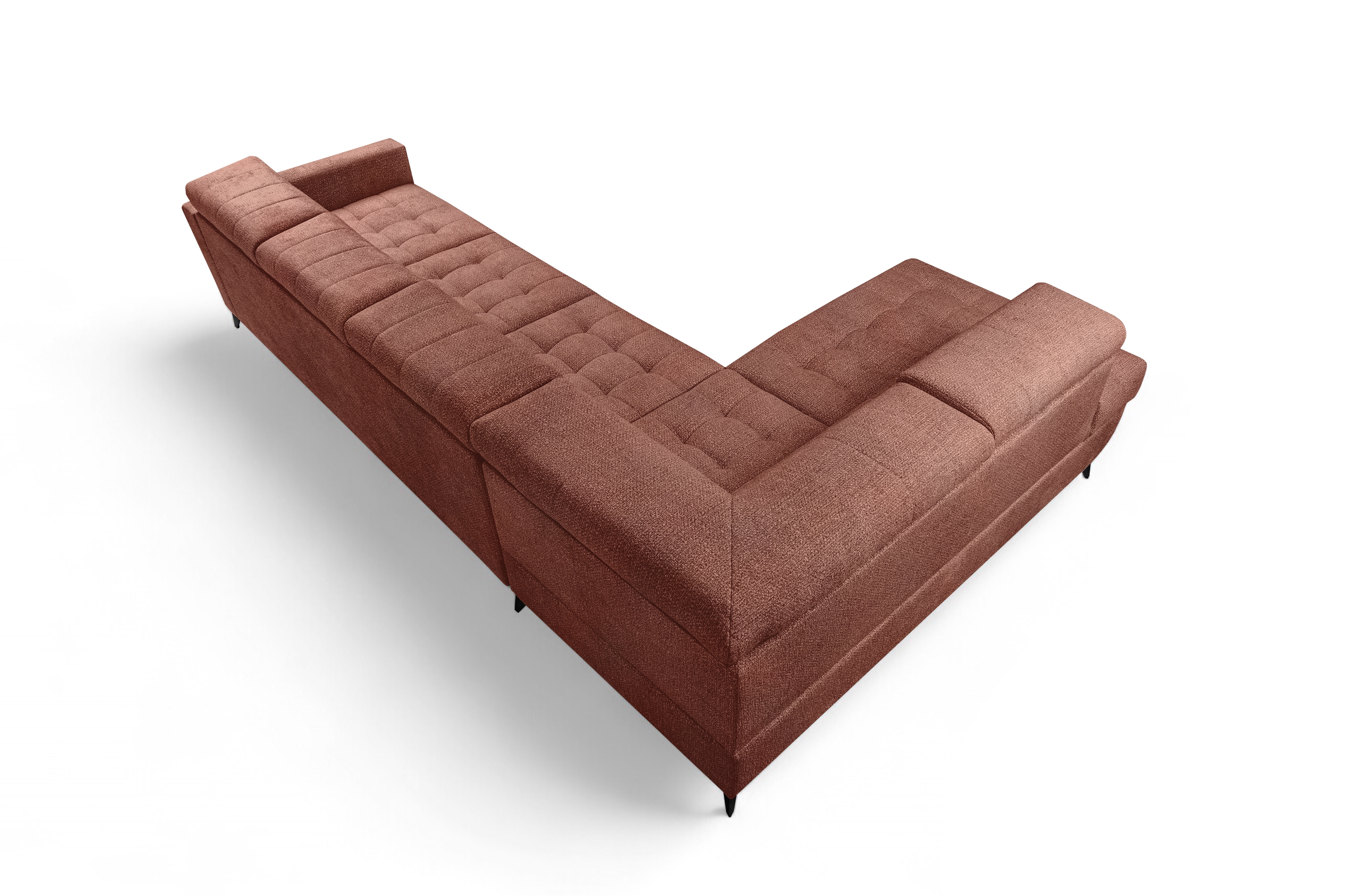 Rozkládací rohová sedací souprava Nardo Maxi levá - hnědá Taro 57 Rohová sedací souprava Nardo Maxi rozkládací levá - hnědá šenil latwoczyszczacy Taro 57