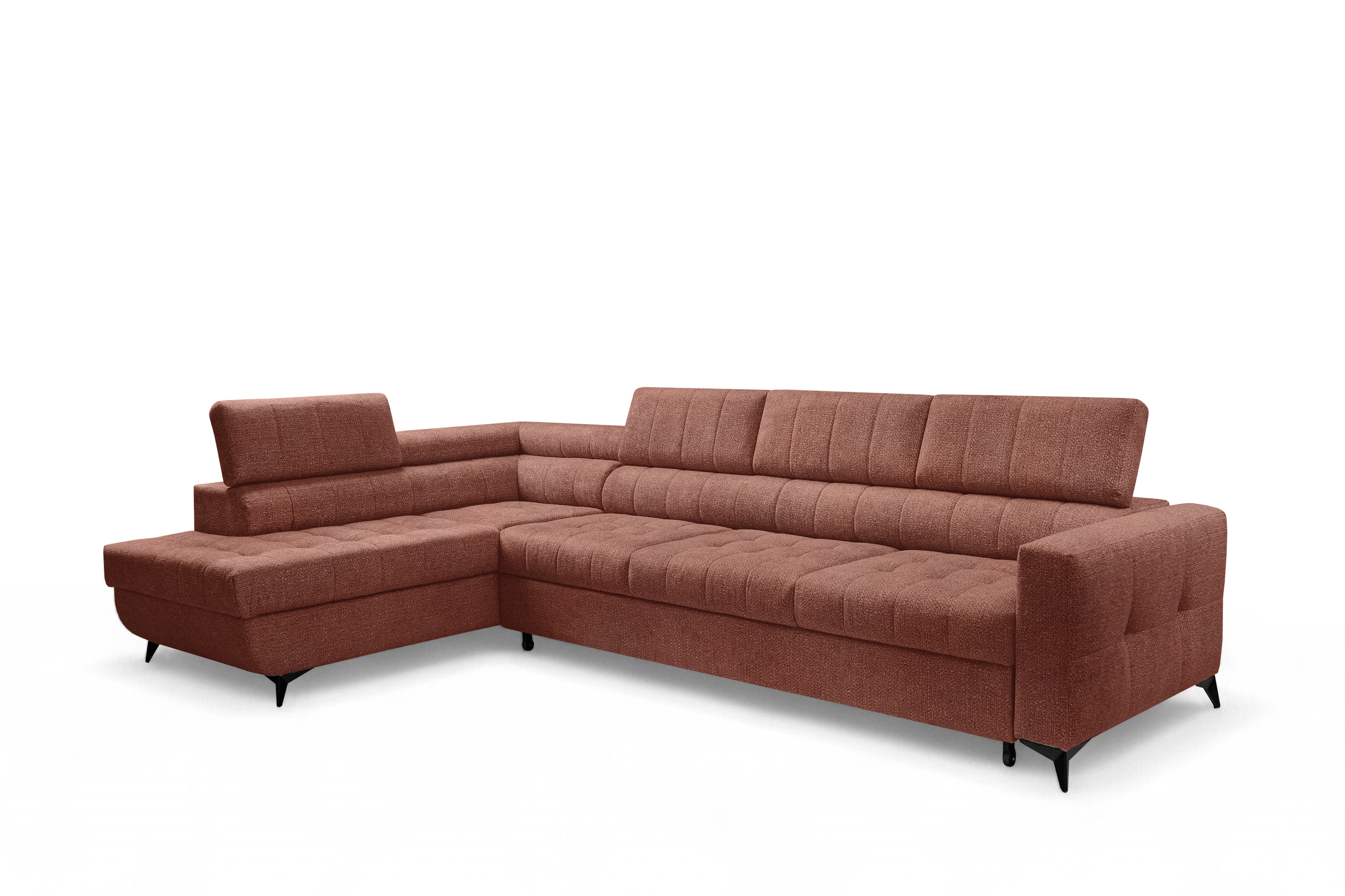 Rozkládací rohová sedací souprava Nardo Maxi levá - hnědá Taro 57 Rohová sedací souprava Nardo Maxi rozkládací levá - hnědá šenil latwoczyszczacy Taro 57