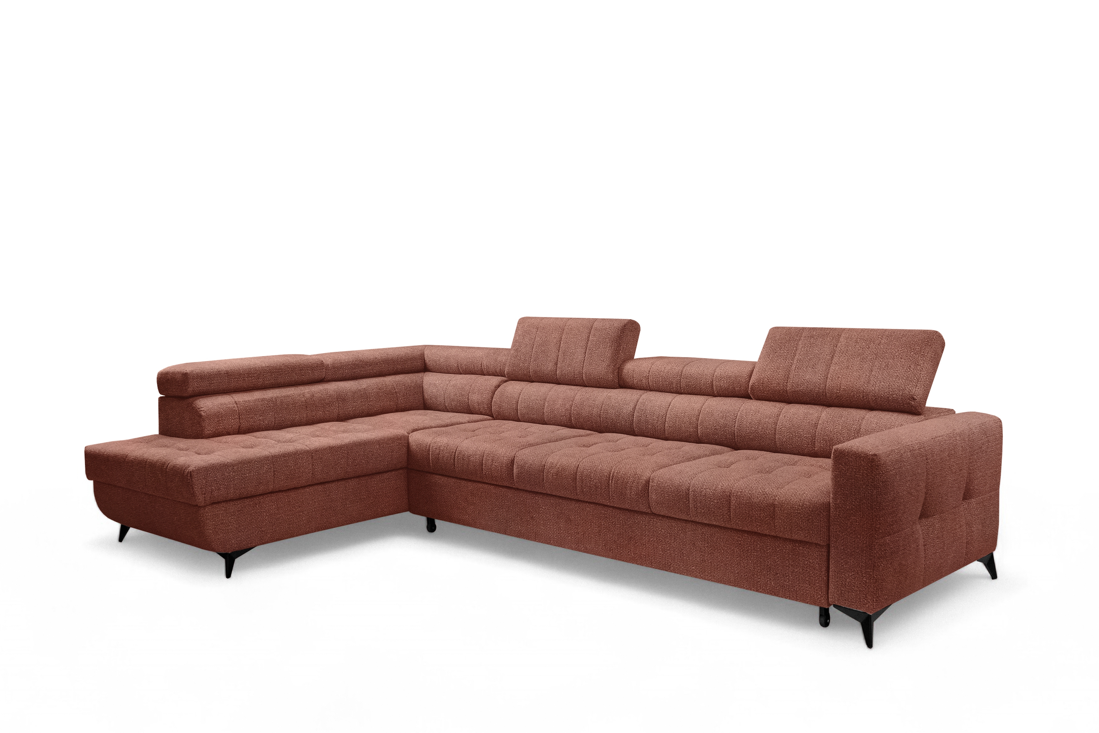 Rozkládací rohová sedací souprava Nardo Maxi levá - hnědá Taro 57 Rohová sedací souprava Nardo Maxi rozkládací levá - hnědá šenil latwoczyszczacy Taro 57