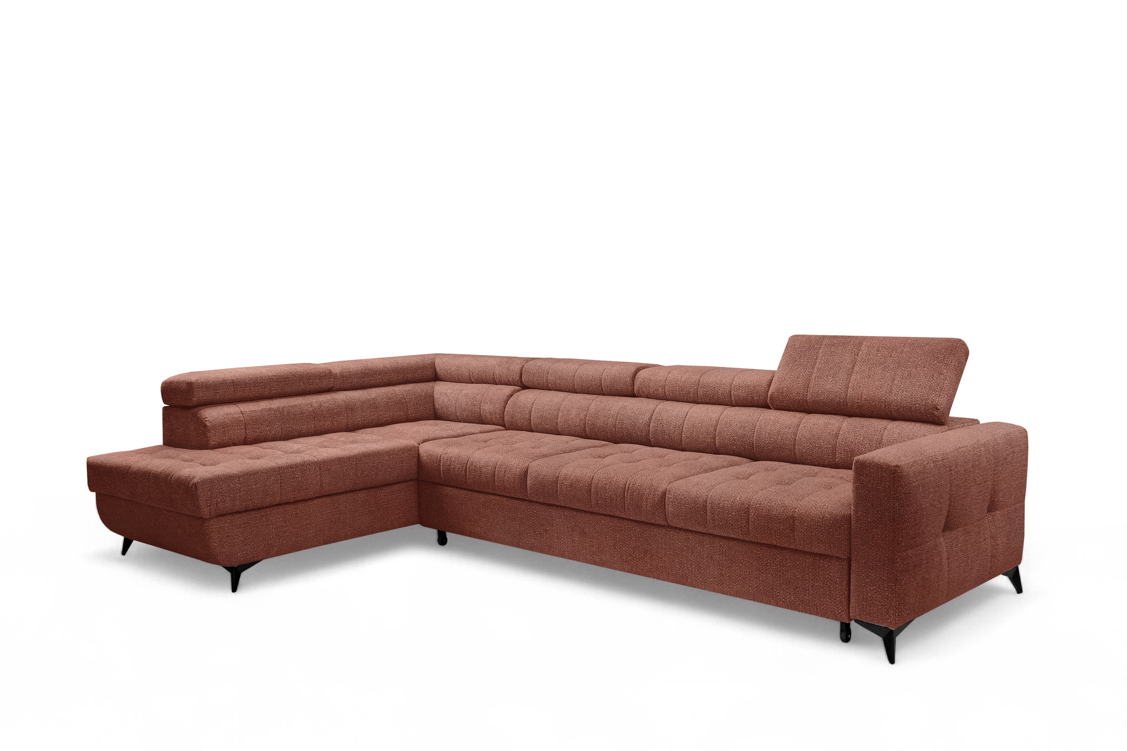 Rozkládací rohová sedací souprava Nardo Maxi levá - hnědá Taro 57 Rohová sedací souprava Nardo Maxi rozkládací levá - hnědá šenil latwoczyszczacy Taro 57