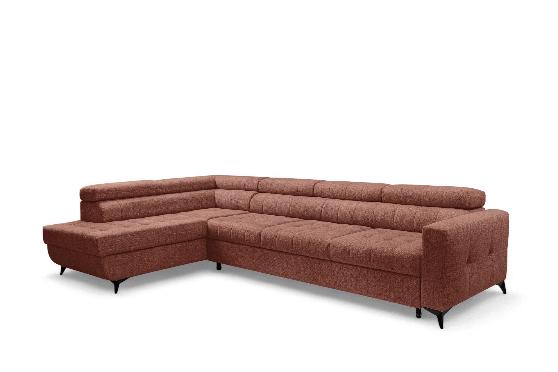 Rozkládací rohová sedací souprava Nardo Maxi levá - hnědá Taro 57 Rohová sedací souprava Nardo Maxi rozkládací levá - hnědá šenil latwoczyszczacy Taro 57