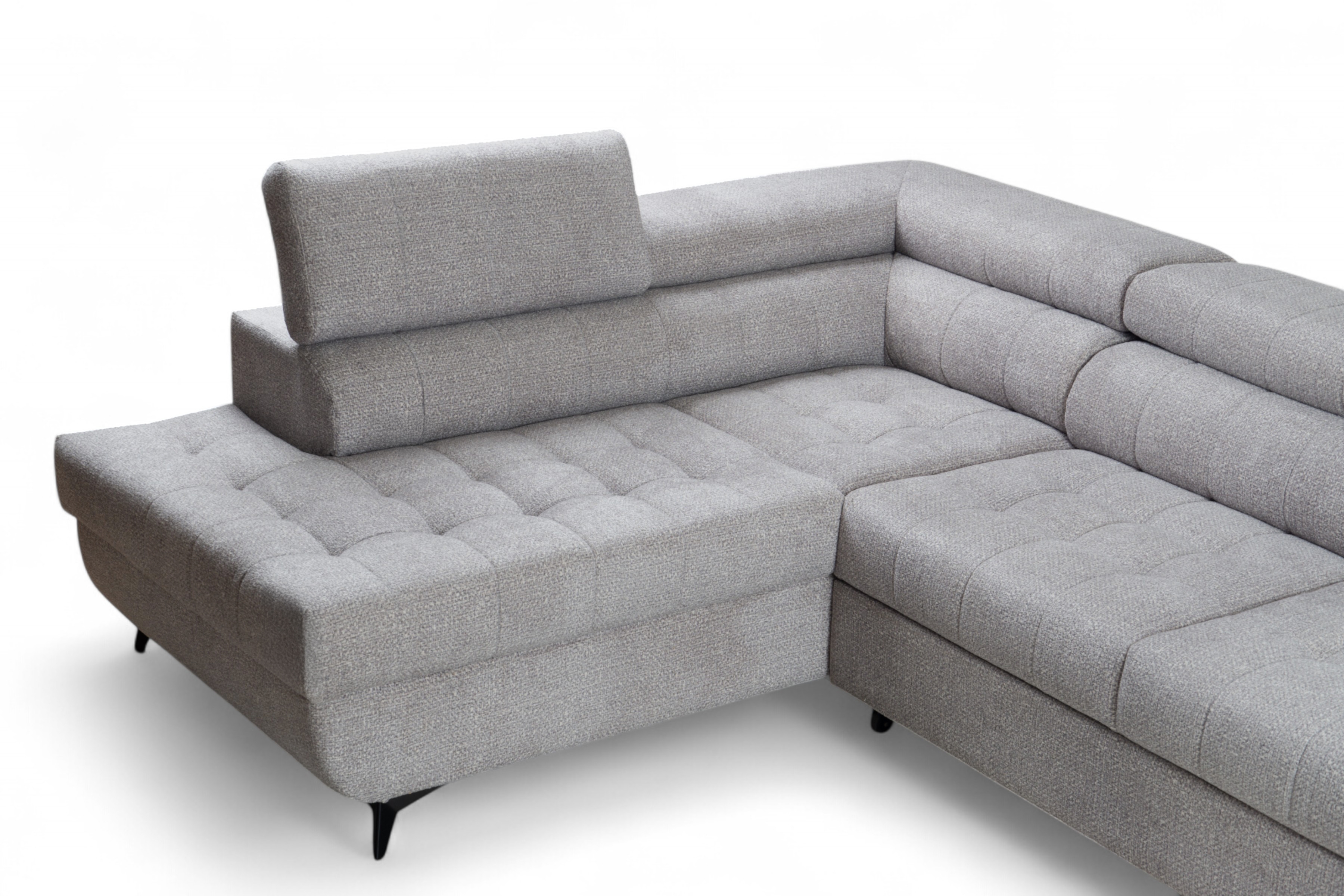 Rozkládací rohová sedací souprava Nardo Maxi levá - šedá Taro 11 Rohová sedací souprava Nardo Maxi rozkládací levá - šedá šenil latwoczyszczacy Taro 11