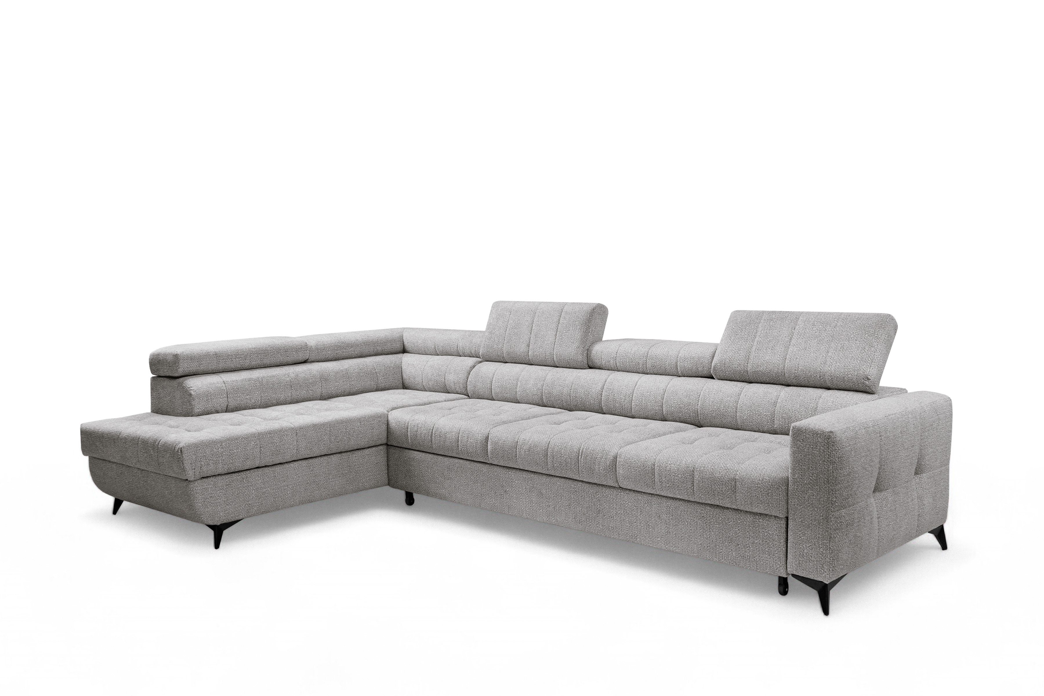 Rozkládací rohová sedací souprava Nardo Maxi levá - šedá Taro 11 Rohová sedací souprava Nardo Maxi rozkládací levá - šedá šenil latwoczyszczacy Taro 11