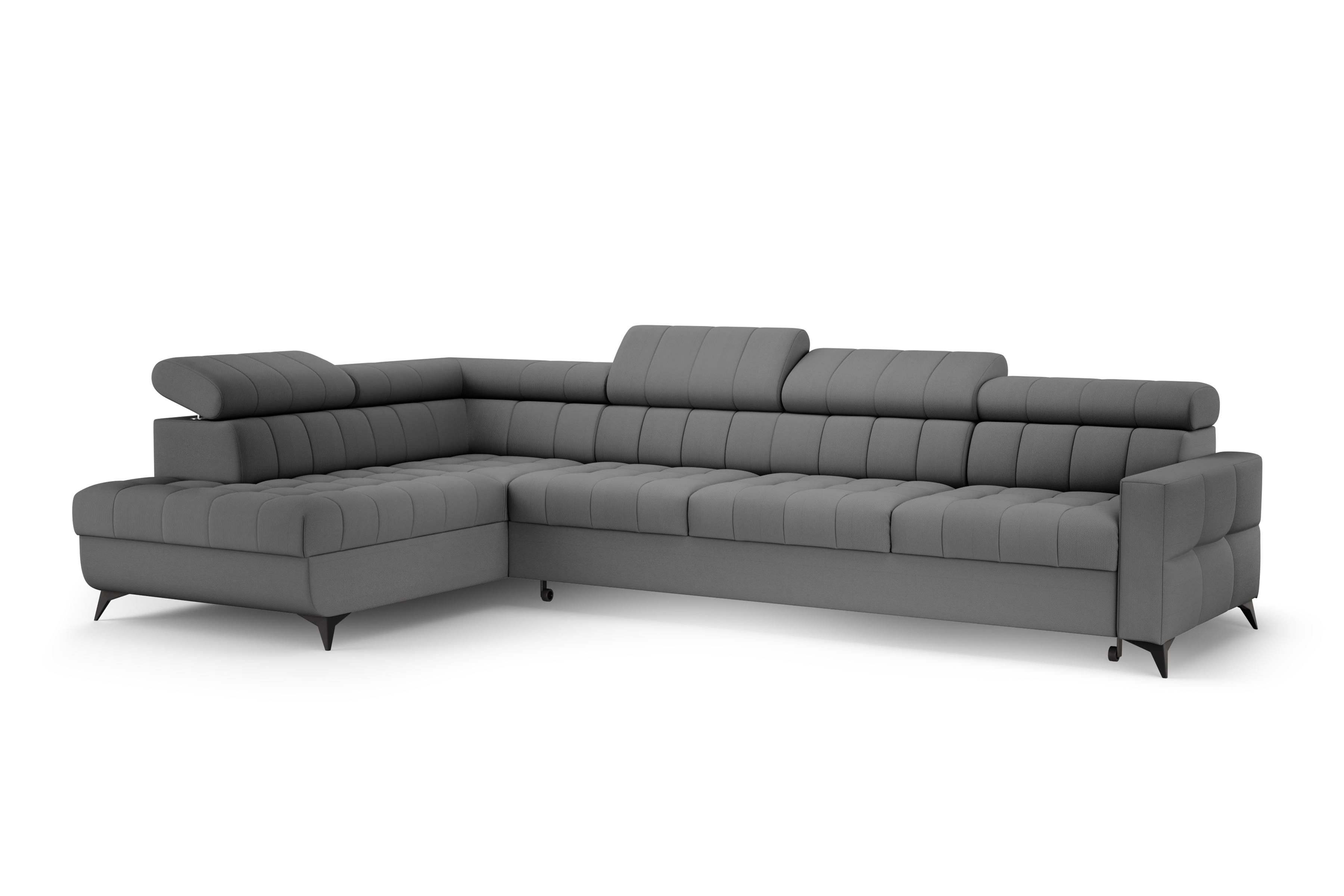 Rozkládací rohová sedací souprava Nardo Maxi levá - šedá Pretty 17 Rohová sedací souprava Nardo Maxi rozkládací levá - šedá plusz Pretty 17