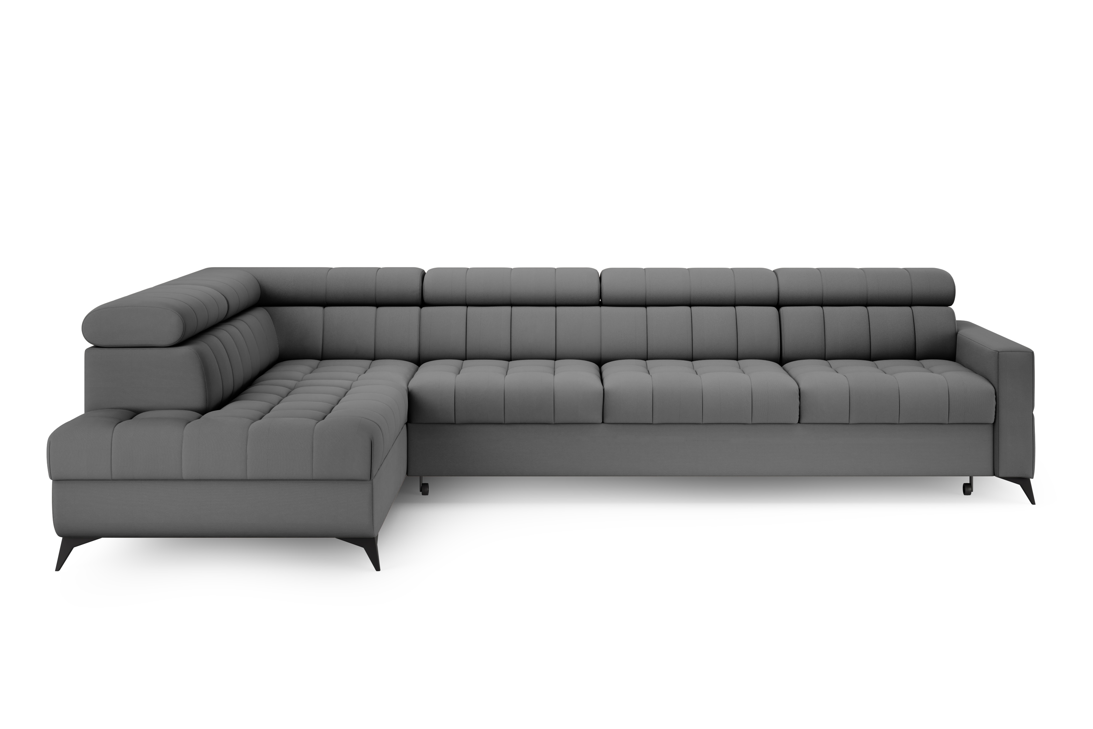 Rozkládací rohová sedací souprava Nardo Maxi levá - šedá Pretty 17 Rohová sedací souprava Nardo Maxi rozkládací levá - šedá plusz Pretty 17