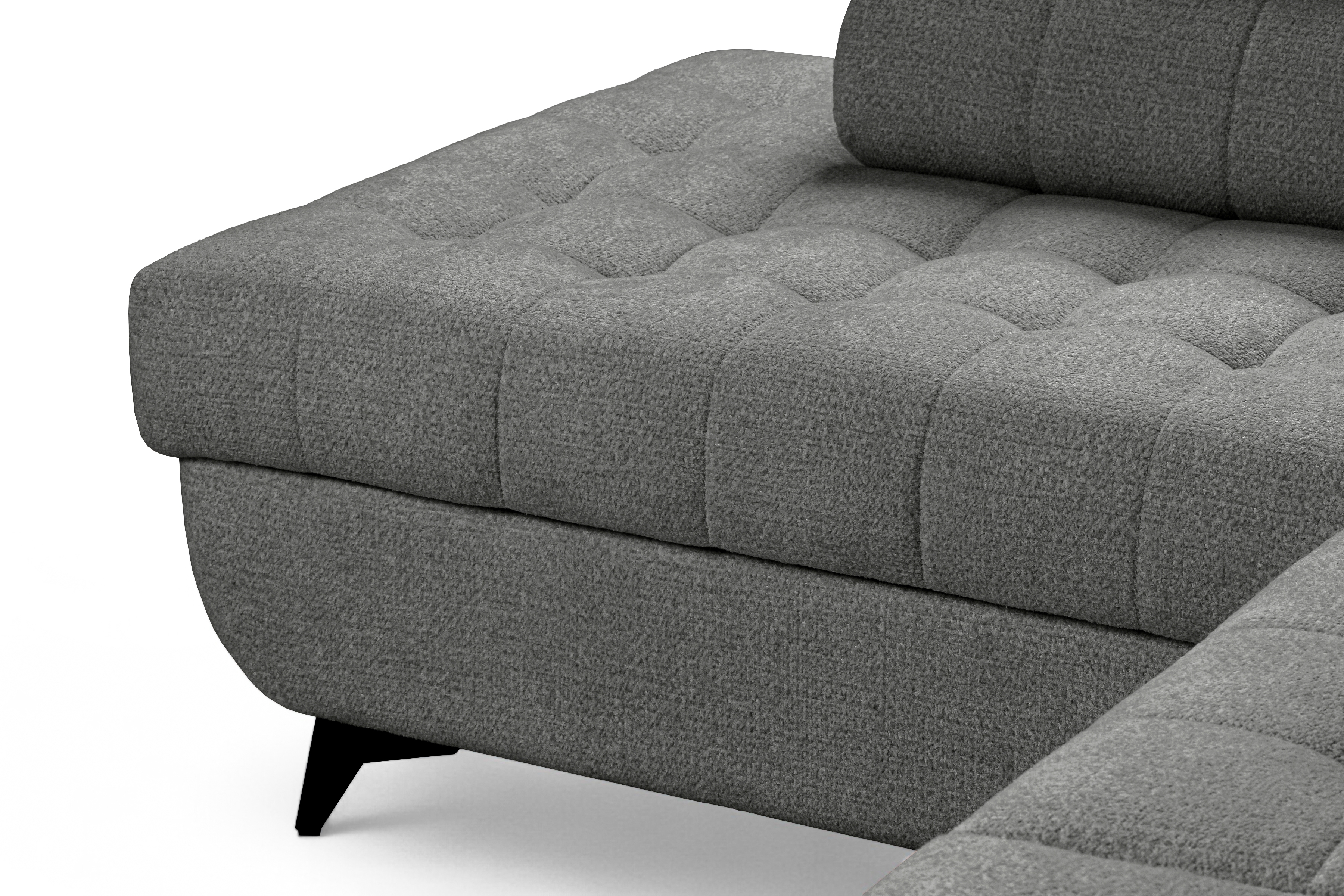 Rozkládací rohová sedací souprava Nardo Maxi levá - šedá Taro 97 Rohová sedací souprava Nardo Maxi rozkládací levá - šedá šenil latwoczyszczacy Taro 97 