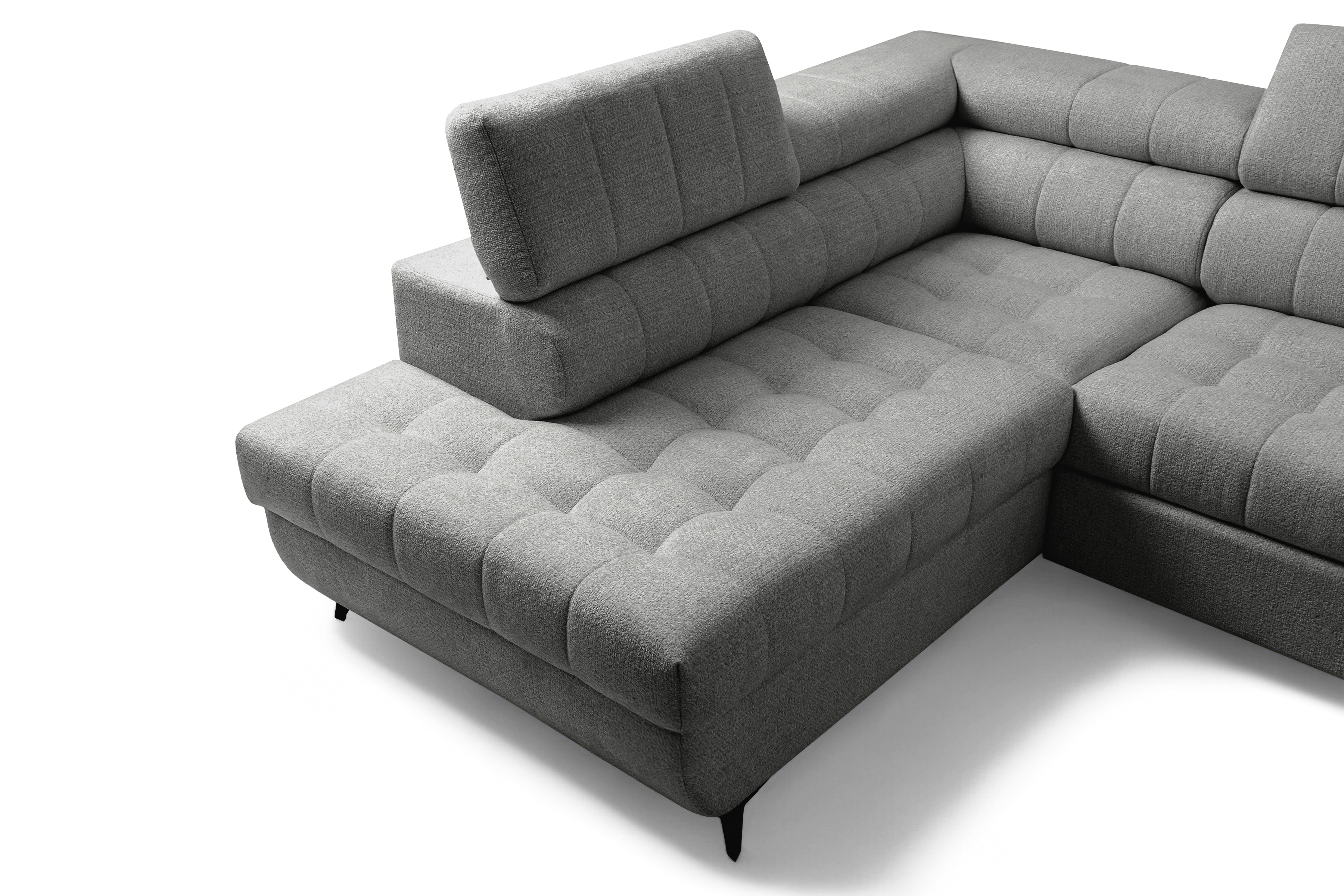 Rozkládací rohová sedací souprava Nardo Maxi levá - šedá Taro 97 Rohová sedací souprava Nardo Maxi rozkládací levá - šedá šenil latwoczyszczacy Taro 97 