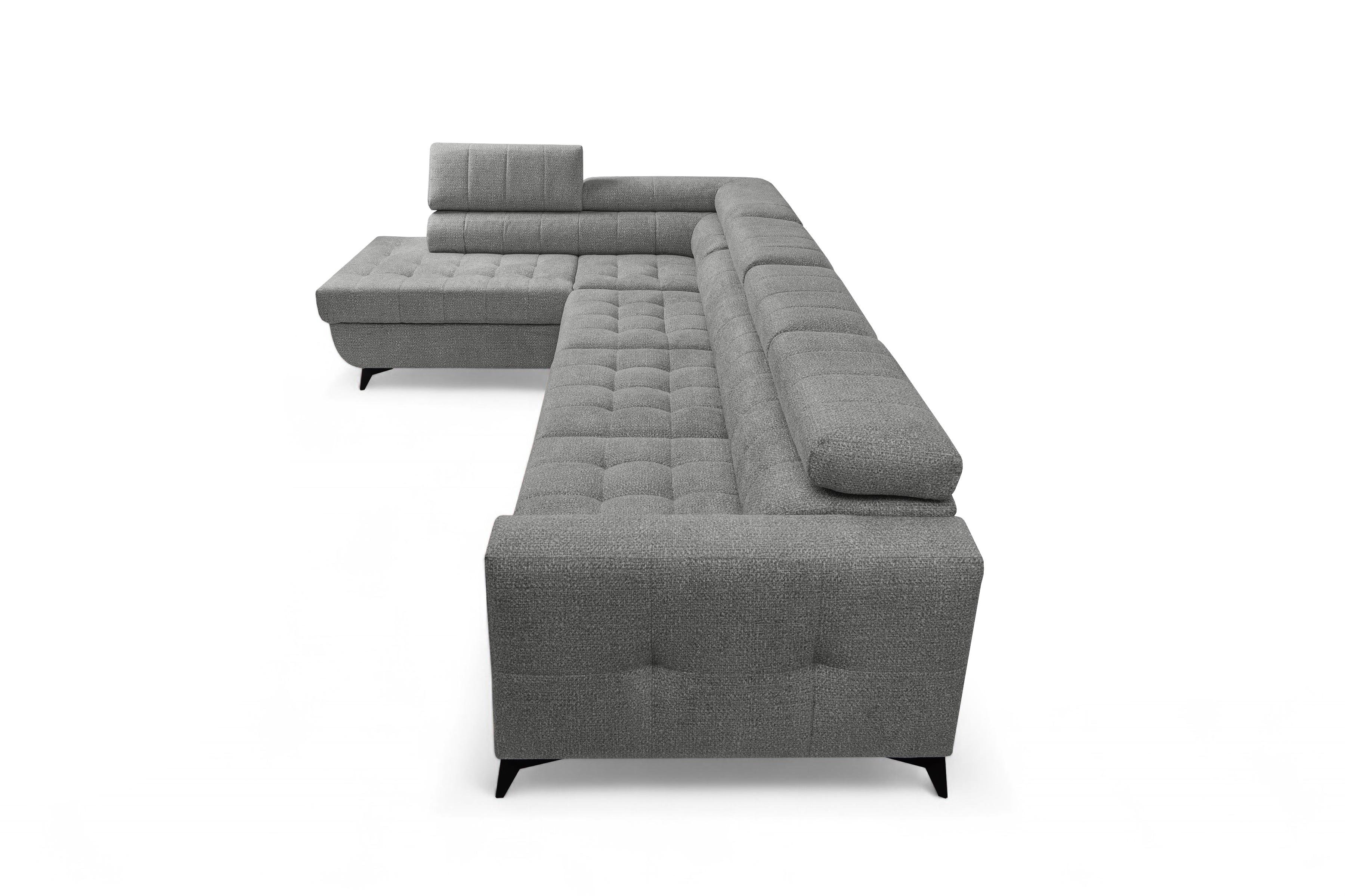 Rozkládací rohová sedací souprava Nardo Maxi levá - šedá Taro 97 Rohová sedací souprava Nardo Maxi rozkládací levá - šedá šenil latwoczyszczacy Taro 97 