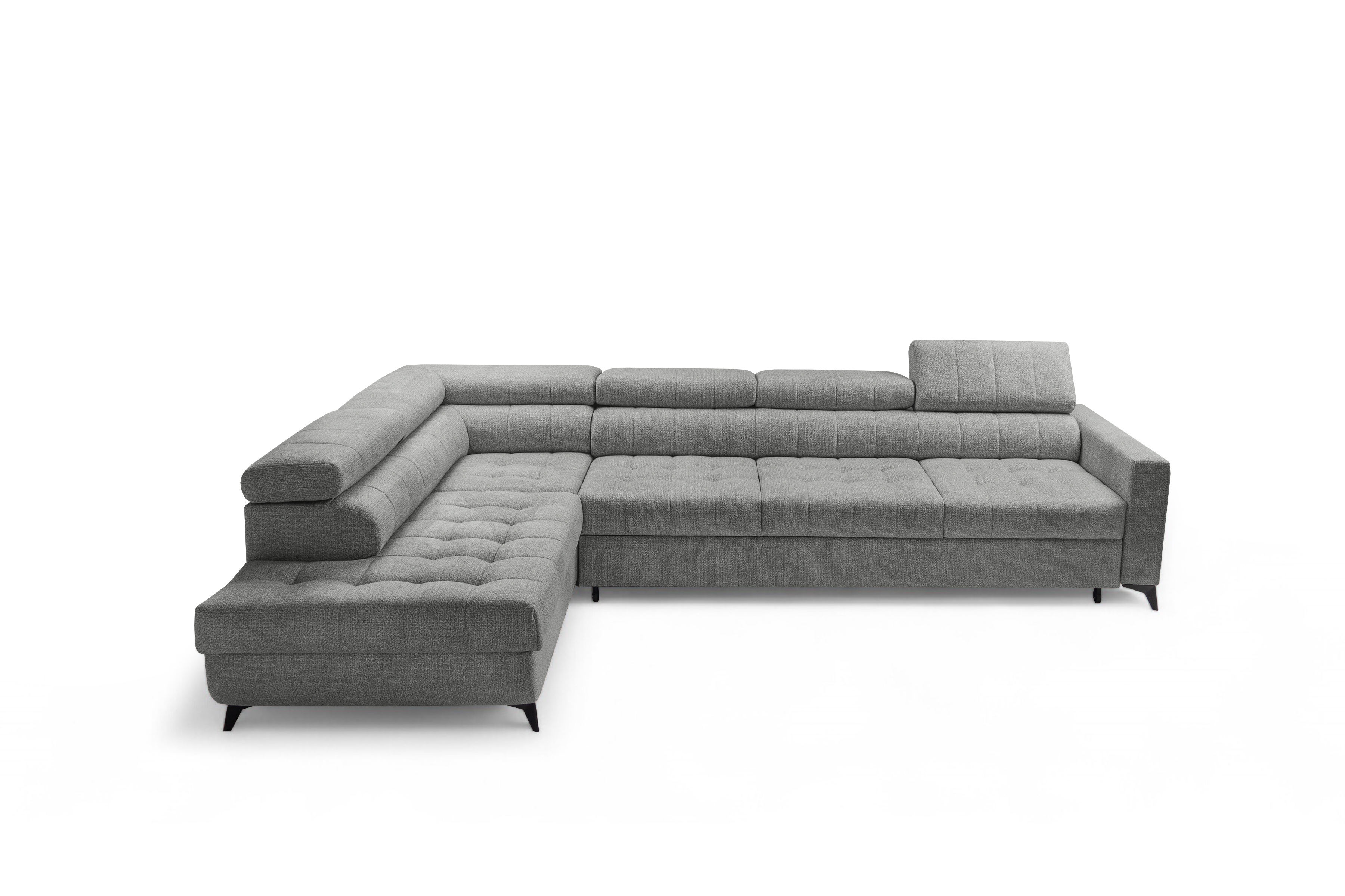 Rozkládací rohová sedací souprava Nardo Maxi levá - šedá Taro 97 Rohová sedací souprava Nardo Maxi rozkládací levá - šedá šenil latwoczyszczacy Taro 97 