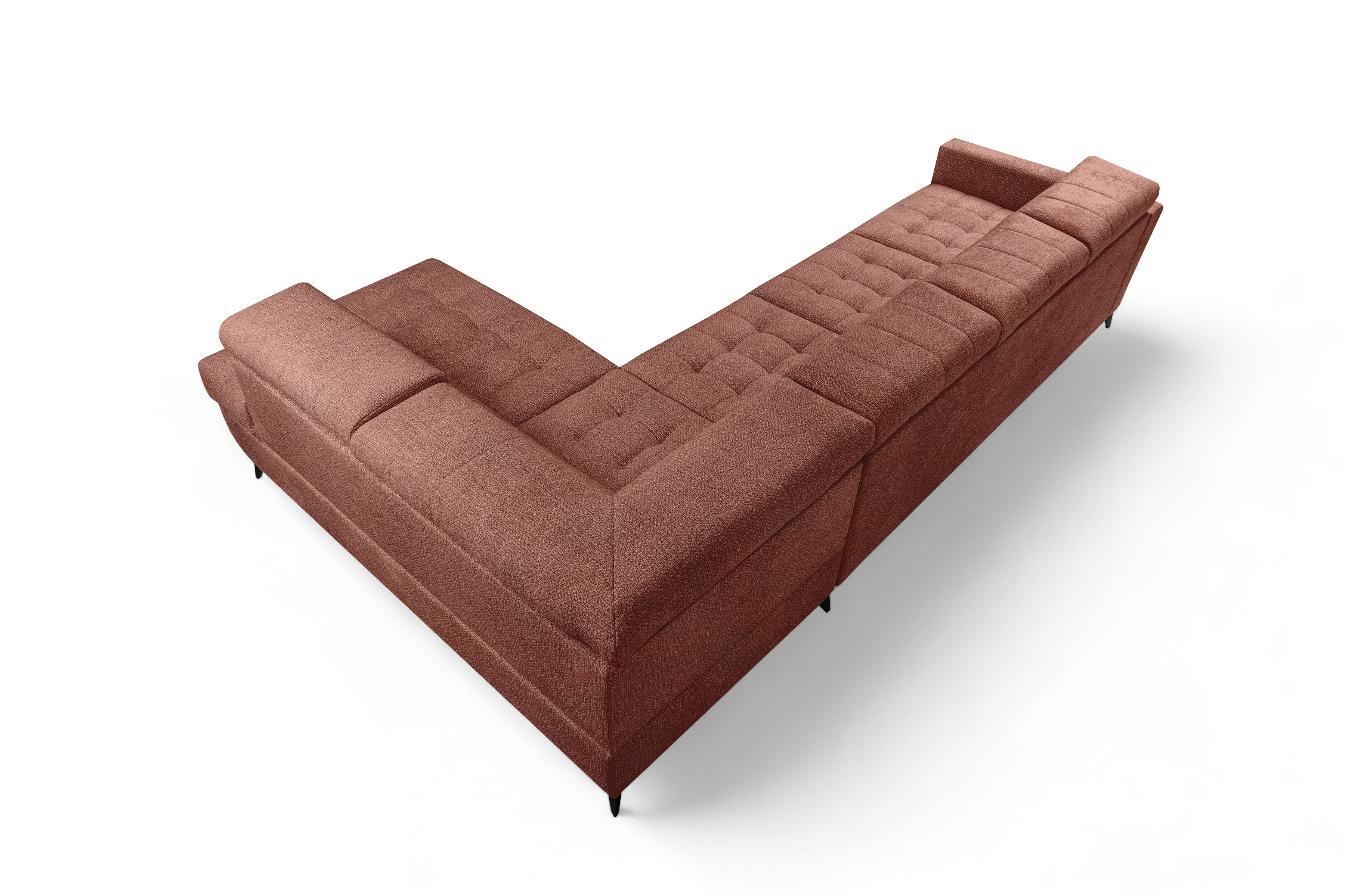 Rozkládací rohová sedací souprava Nardo Maxi pravá - hnědá Taro 57 Rohová sedací souprava Nardo Maxi rozkládací pravá - hnědá šenil latwoczyszczacy Taro 57 