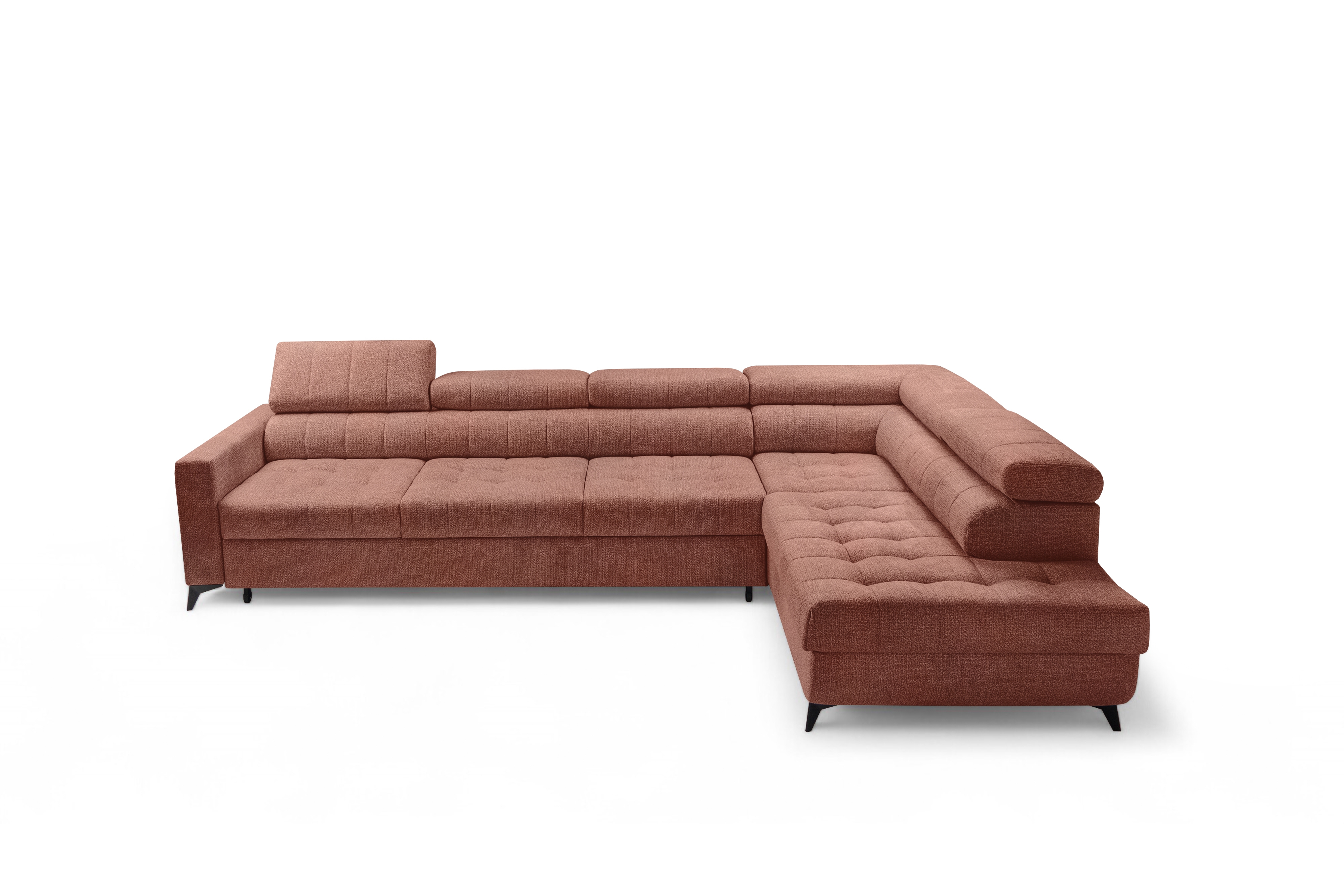 Rozkládací rohová sedací souprava Nardo Maxi pravá - hnědá Taro 57 Rohová sedací souprava Nardo Maxi rozkládací pravá - hnědá šenil latwoczyszczacy Taro 57 