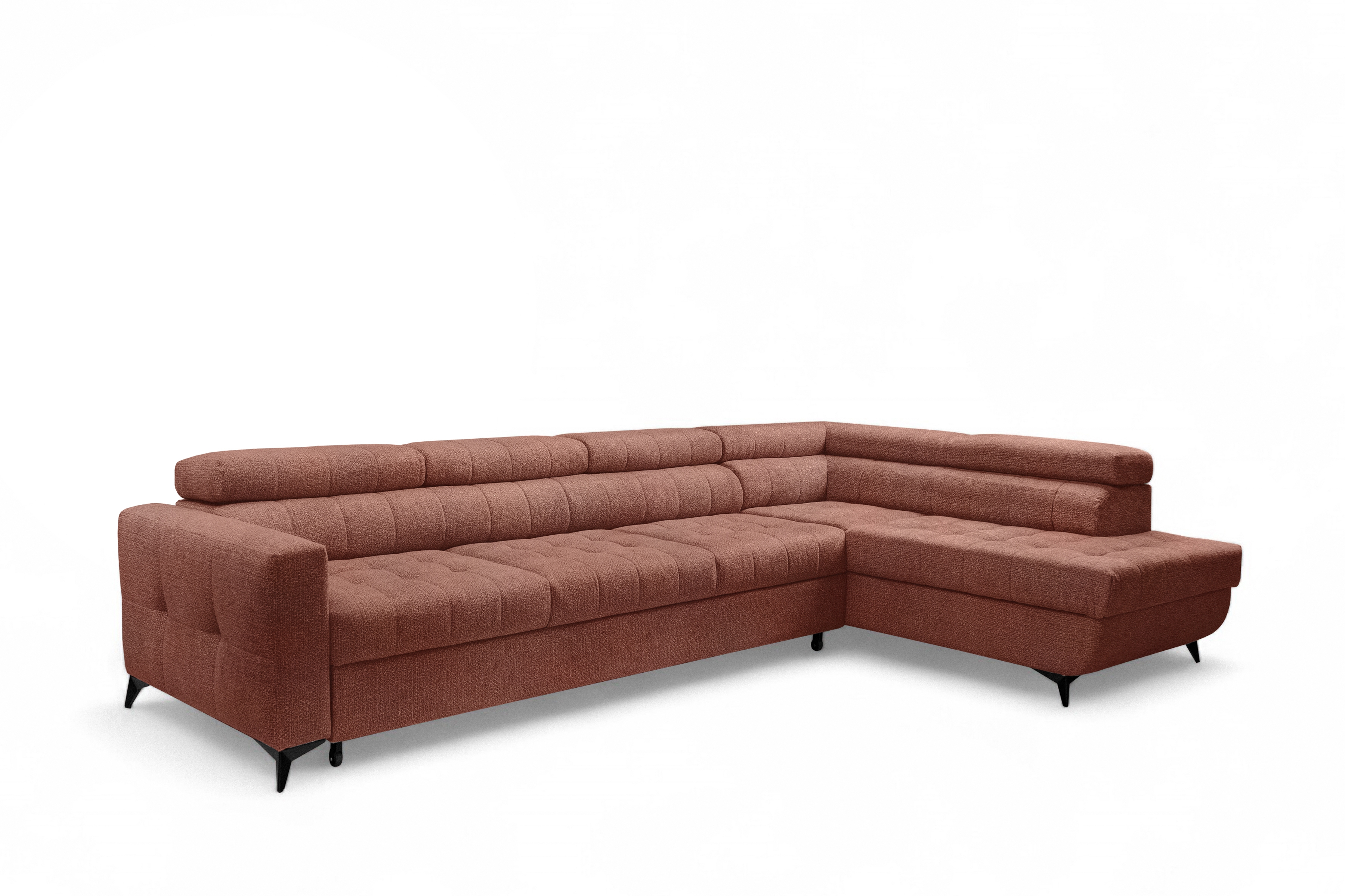 Rozkládací rohová sedací souprava Nardo Maxi pravá - hnědá Taro 57 Rohová sedací souprava Nardo Maxi rozkládací pravá - hnědá šenil latwoczyszczacy Taro 57 