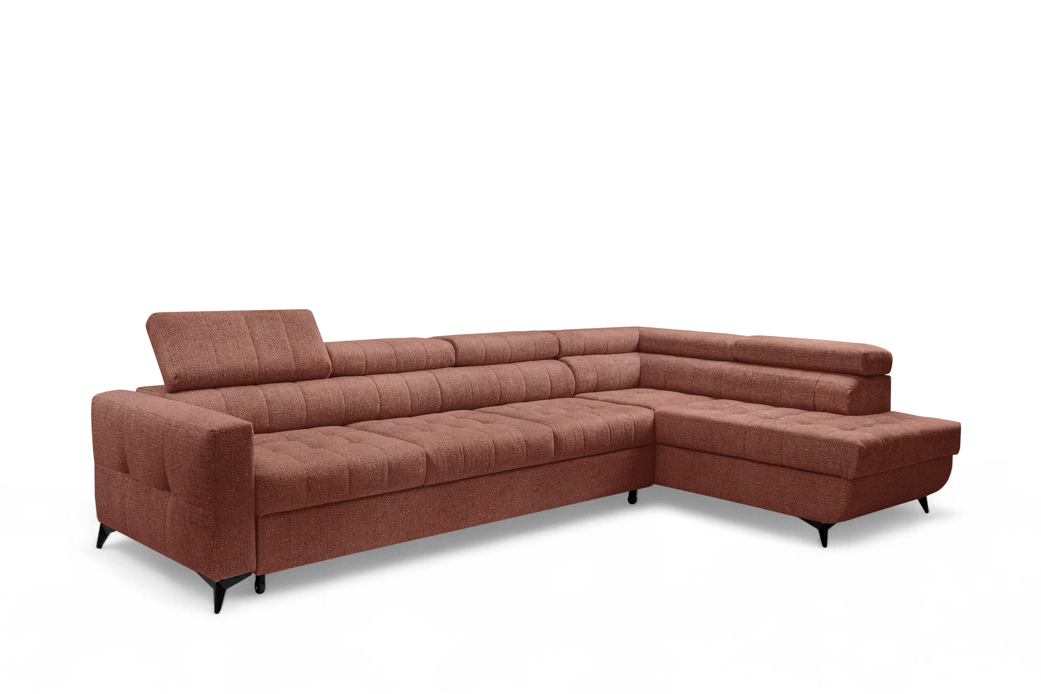 Rozkládací rohová sedací souprava Nardo Maxi pravá - hnědá Taro 57 Rohová sedací souprava Nardo Maxi rozkládací pravá - hnědá šenil latwoczyszczacy Taro 57 