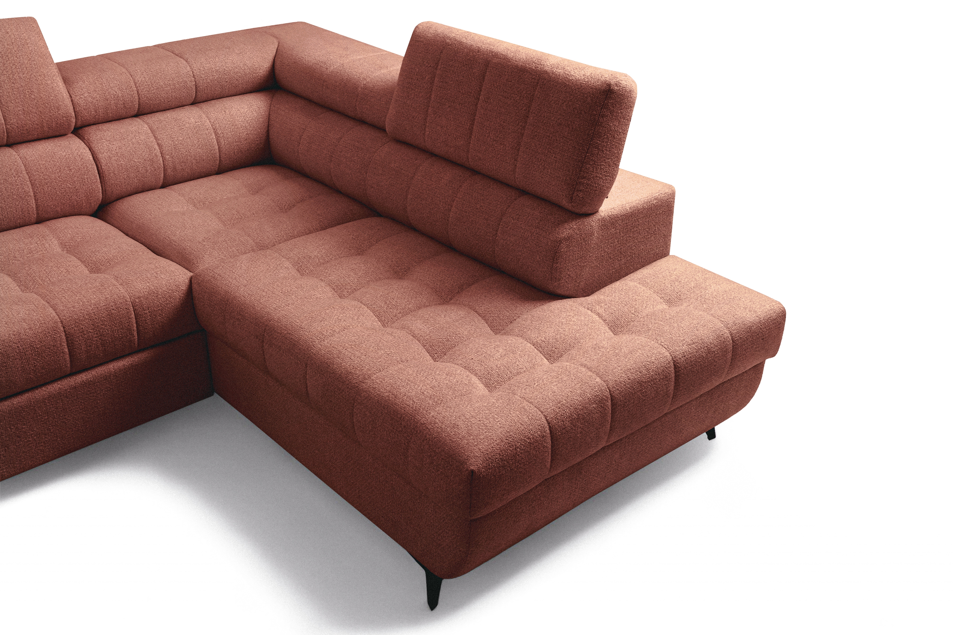 Rozkládací rohová sedací souprava Nardo Maxi pravá - hnědá Taro 57 Rohová sedací souprava Nardo Maxi rozkládací pravá - hnědá šenil latwoczyszczacy Taro 57 