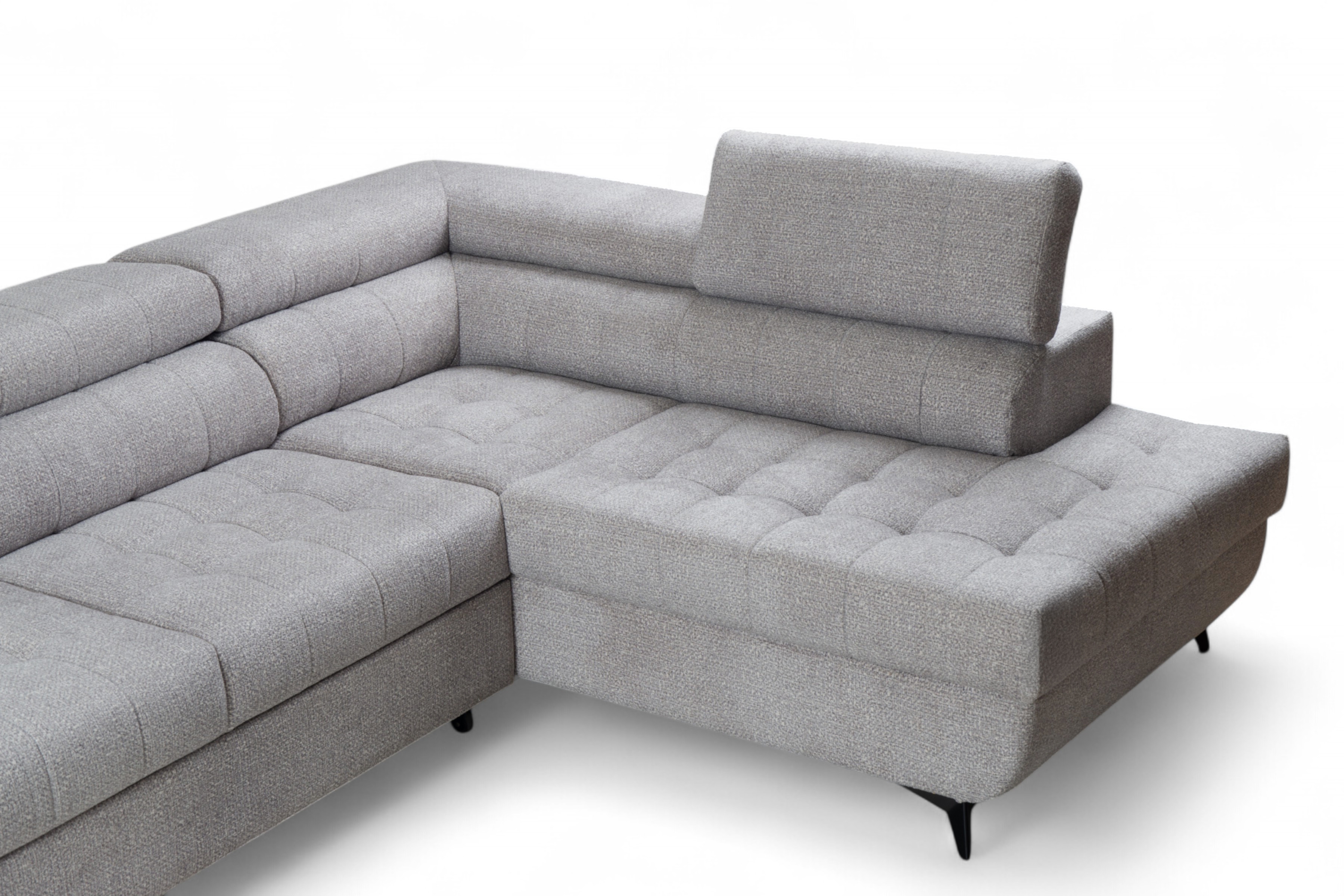 Rozkládací rohová sedací souprava Nardo Maxi pravá - šedá Taro 11 Rohová sedací souprava Nardo Maxi rozkládací pravá - šedá šenil latwoczyszczacy Taro 11 