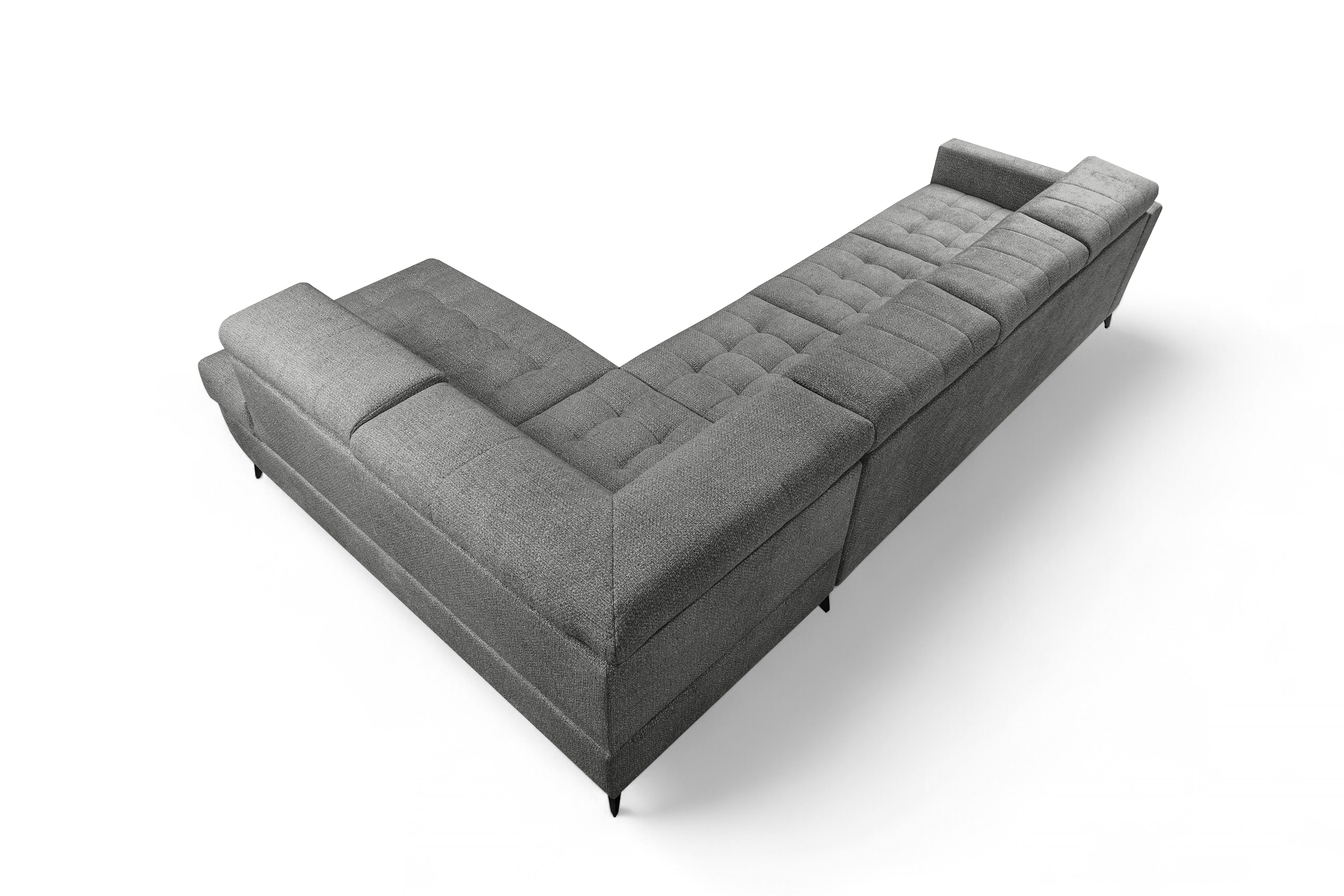 Rozkládací rohová sedací souprava Nardo Maxi pravá - šedá Taro 97 Rohová sedací souprava Nardo Maxi rozkládací pravá - šedá šenil latwoczyszczacy Taro 97 