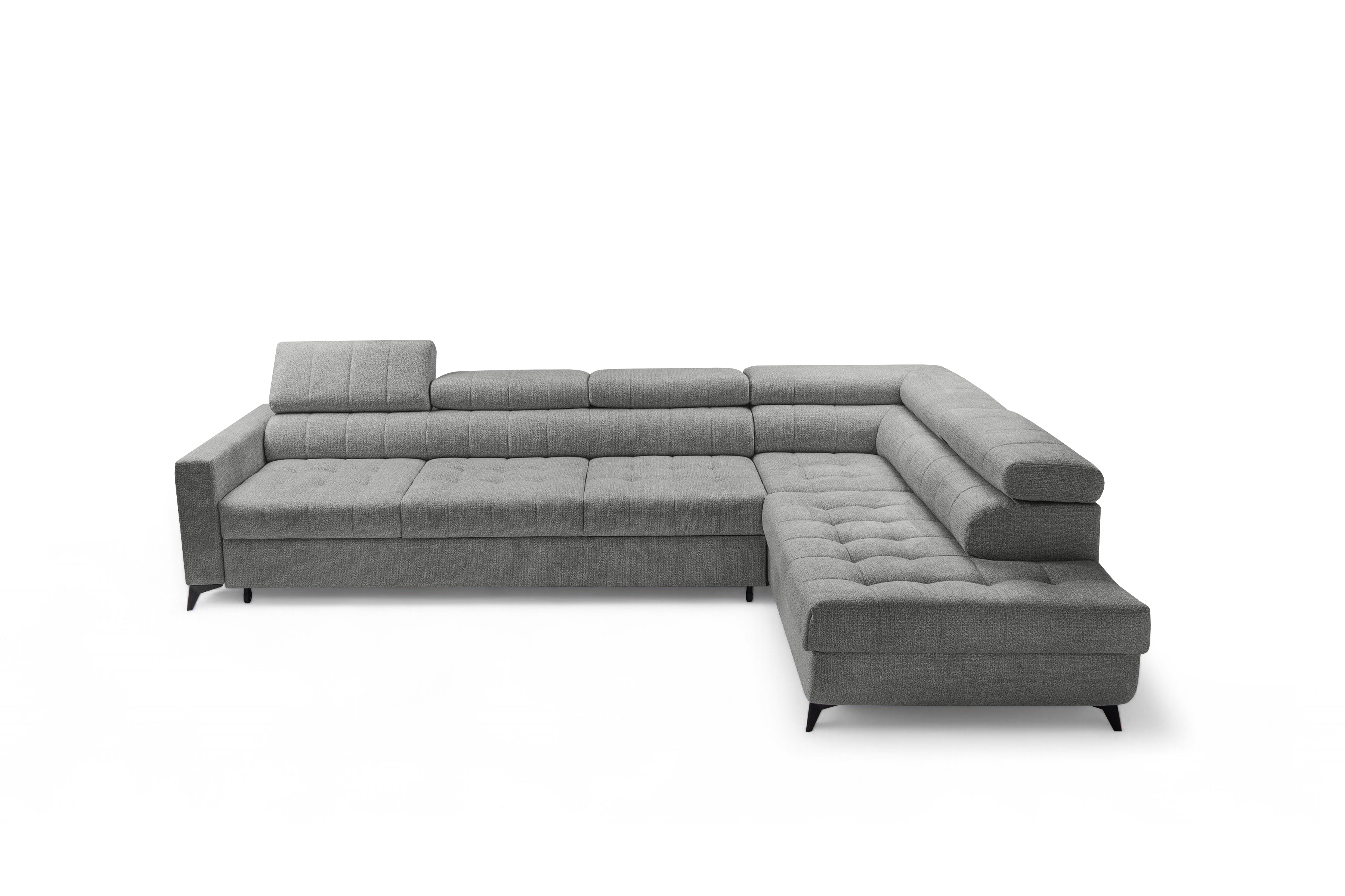 Rozkládací rohová sedací souprava Nardo Maxi pravá - šedá Taro 97 Rohová sedací souprava Nardo Maxi rozkládací pravá - šedá šenil latwoczyszczacy Taro 97 