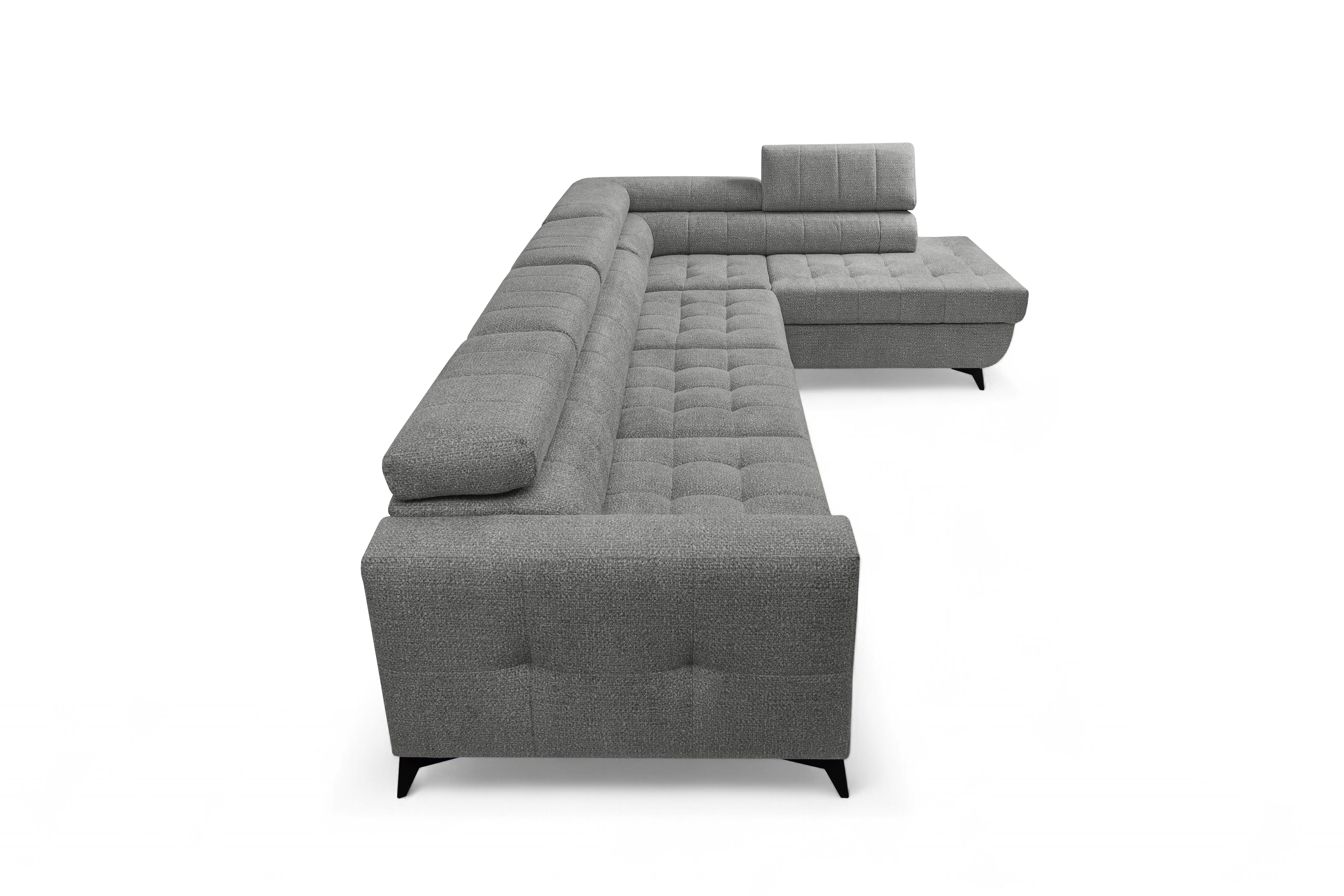 Rozkládací rohová sedací souprava Nardo Maxi pravá - šedá Taro 97 Rohová sedací souprava Nardo Maxi rozkládací pravá - šedá šenil latwoczyszczacy Taro 97 