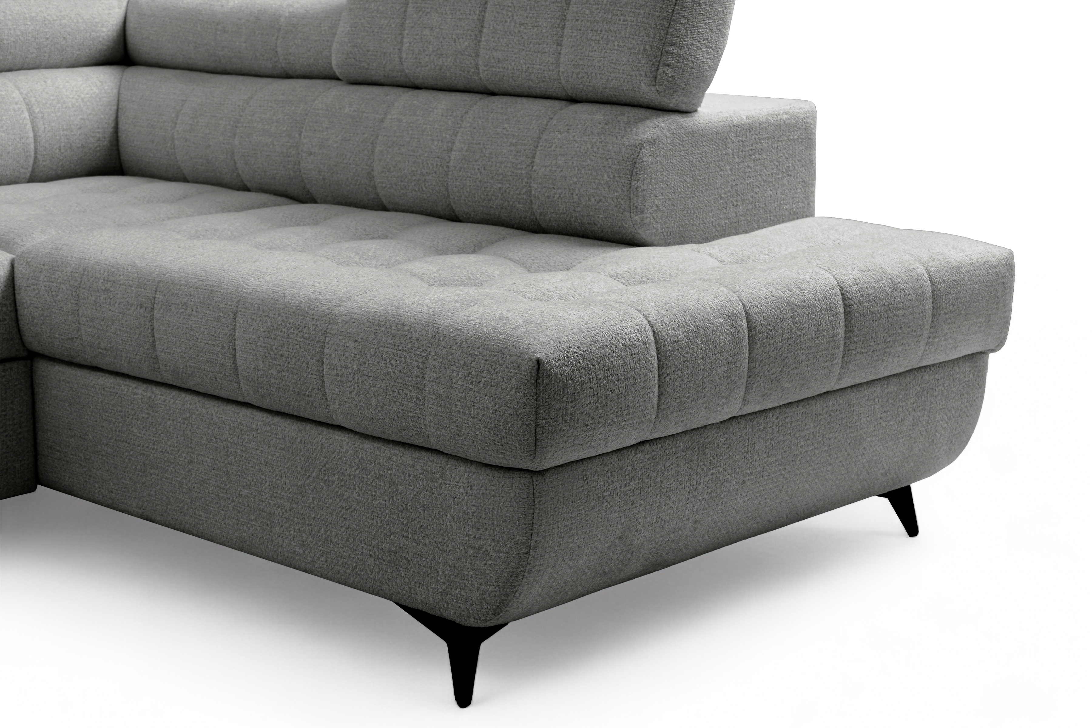 Rozkládací rohová sedací souprava Nardo Maxi pravá - šedá Taro 97 Rohová sedací souprava Nardo Maxi rozkládací pravá - šedá šenil latwoczyszczacy Taro 97 