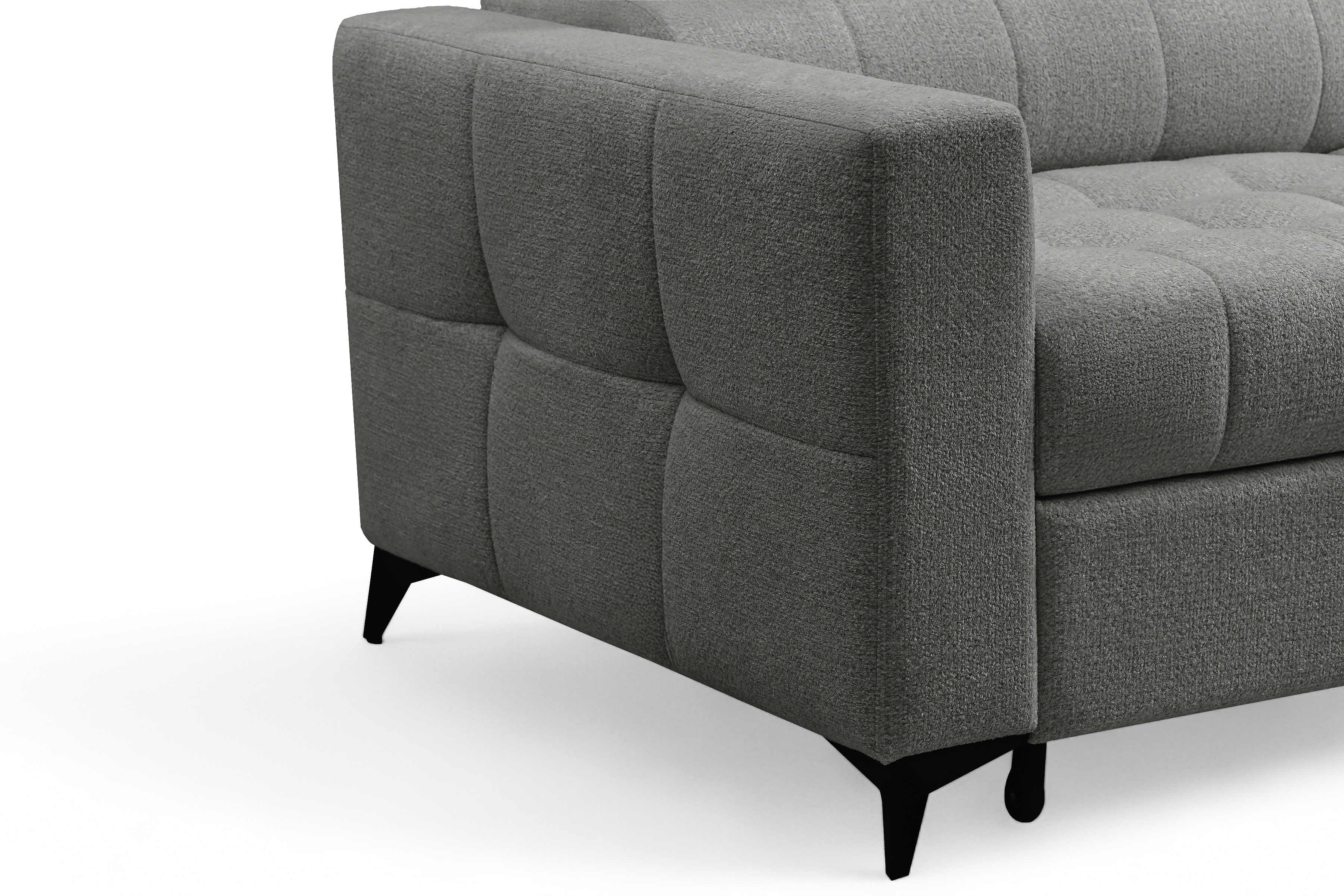 Rozkládací rohová sedací souprava Nardo Maxi pravá - šedá Taro 97 Rohová sedací souprava Nardo Maxi rozkládací pravá - šedá šenil latwoczyszczacy Taro 97 