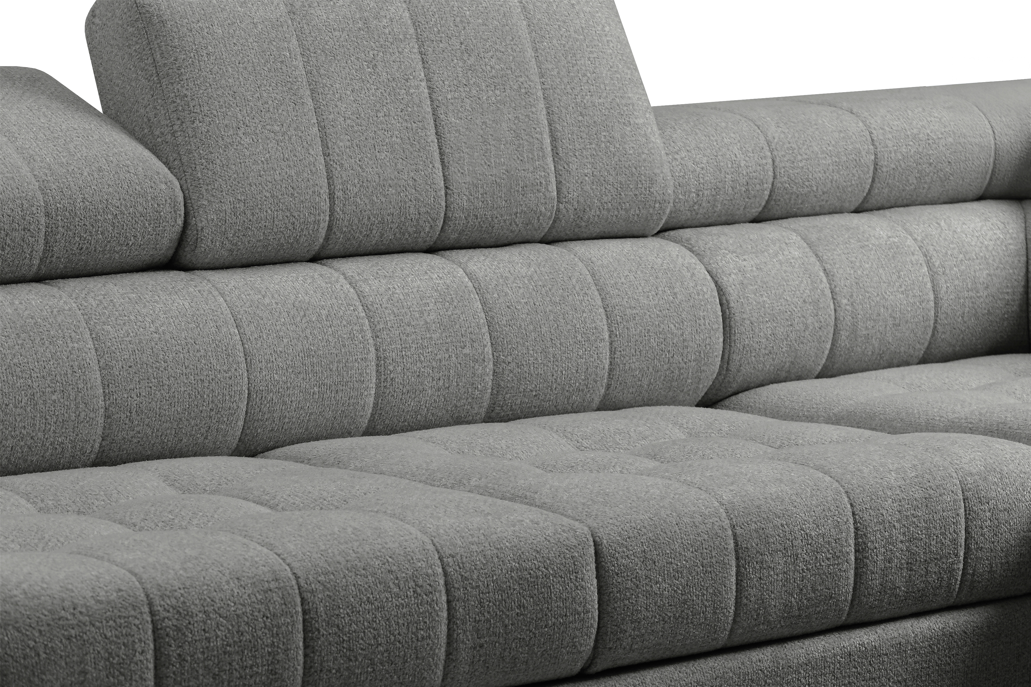 Rozkládací rohová sedací souprava Nardo Maxi pravá - šedá Taro 97 Rohová sedací souprava Nardo Maxi rozkládací pravá - šedá šenil latwoczyszczacy Taro 97 