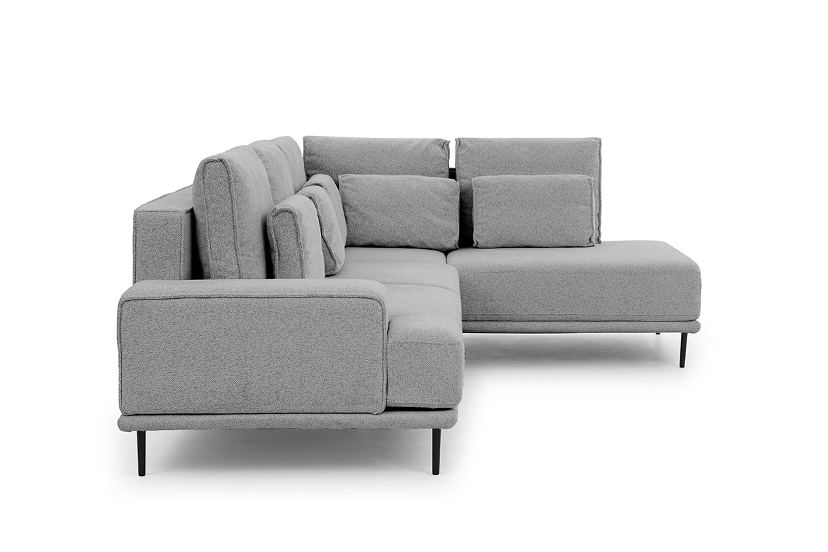 Rohová sedací souprava Nicole L rozkládací pravá - šedá pletenina Magni 206-12 / černé nožky Rohová sedací souprava Nicole L rozkladany pravá - šedá plecionka Magni 206-12 / Nohy černá 