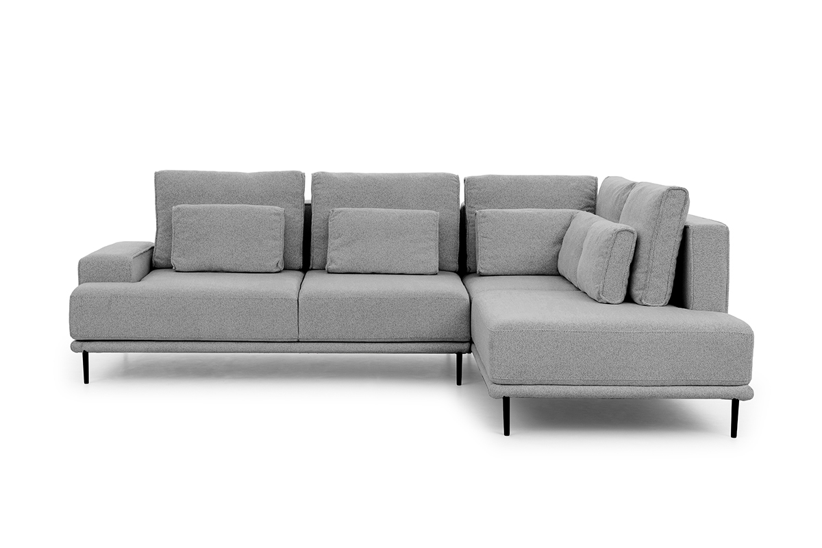 Rohová sedací souprava Nicole L rozkládací pravá - šedá pletenina Magni 206-12 / černé nožky Rohová sedací souprava Nicole L rozkladany pravá - šedá plecionka Magni 206-12 / Nohy černá 