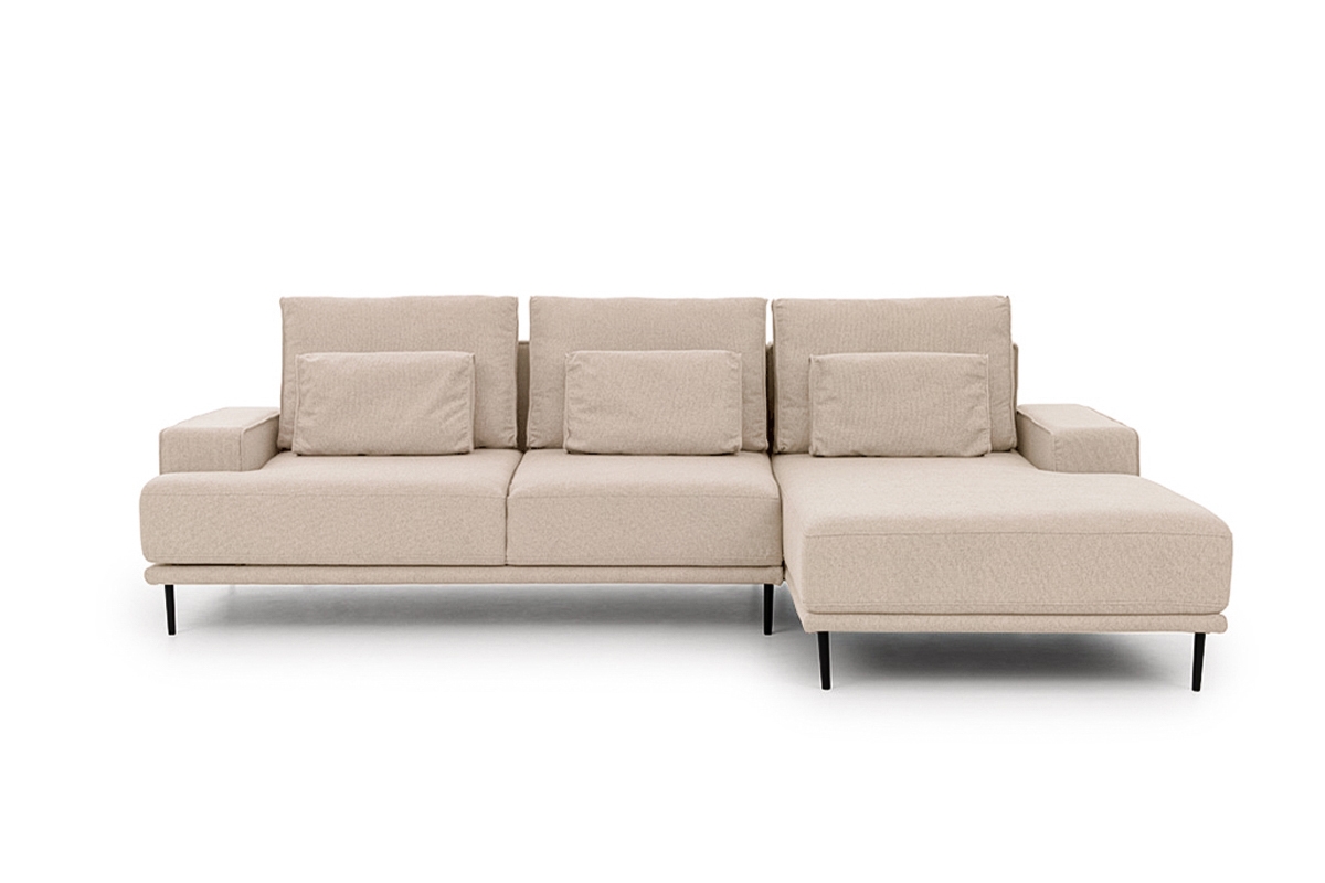 Rohová sedacia súprava Nicole Mini rozkladacia pravá - béžová tkanina Magni 206-03 / čierne nožičky Rohová sedacia súprava Nicole Mini rozkladany pravá strana - Béžová plecionka Magni 206-03 / nožičky čierny 