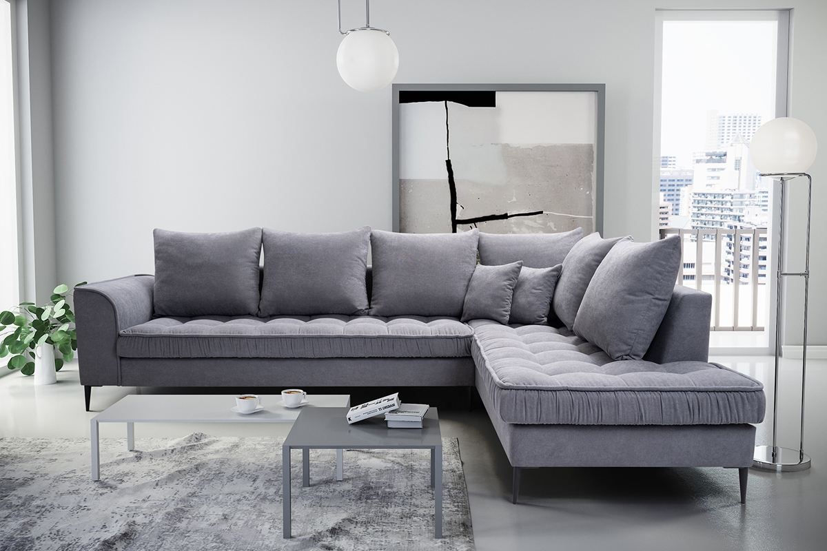 Rohová sedací souprava Lena - prošívaná Rohová sedací souprava w materiále 