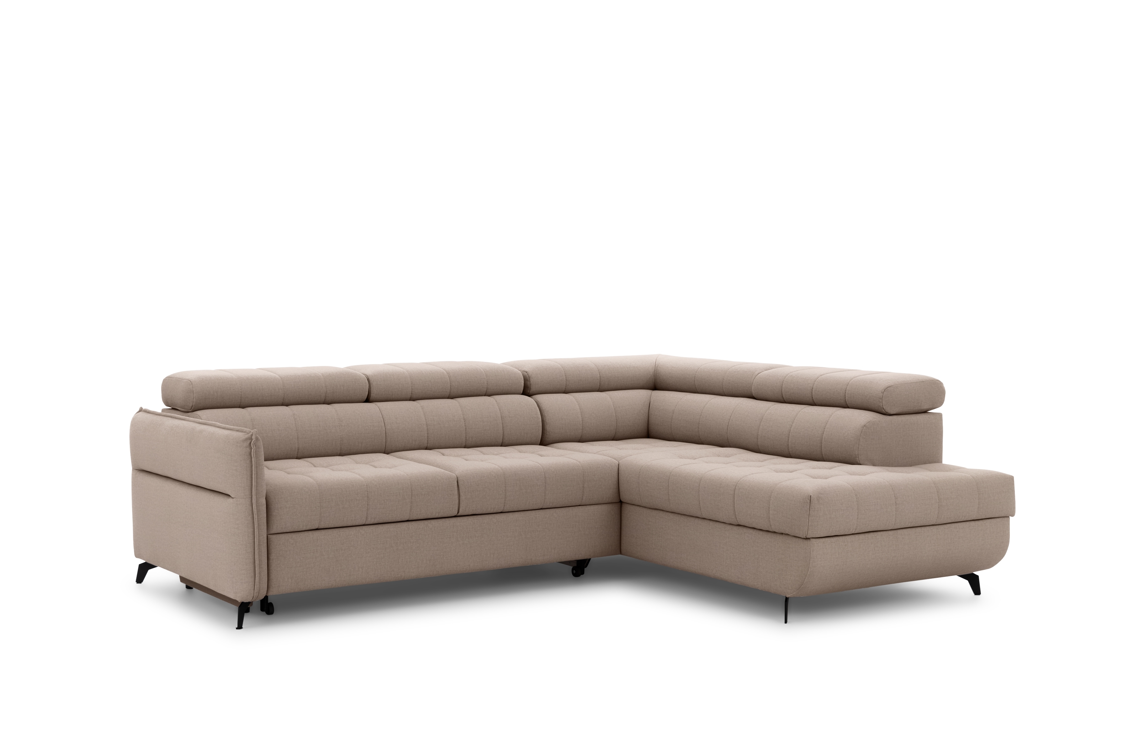 Rohová sedacia súprava Elarias L pravá s funkciou spania - hnedá tkanina Vena 14 Rohová sedacia súprava pravá strana s funkciou spánku Elarias L - Hnedá látka Vena 14